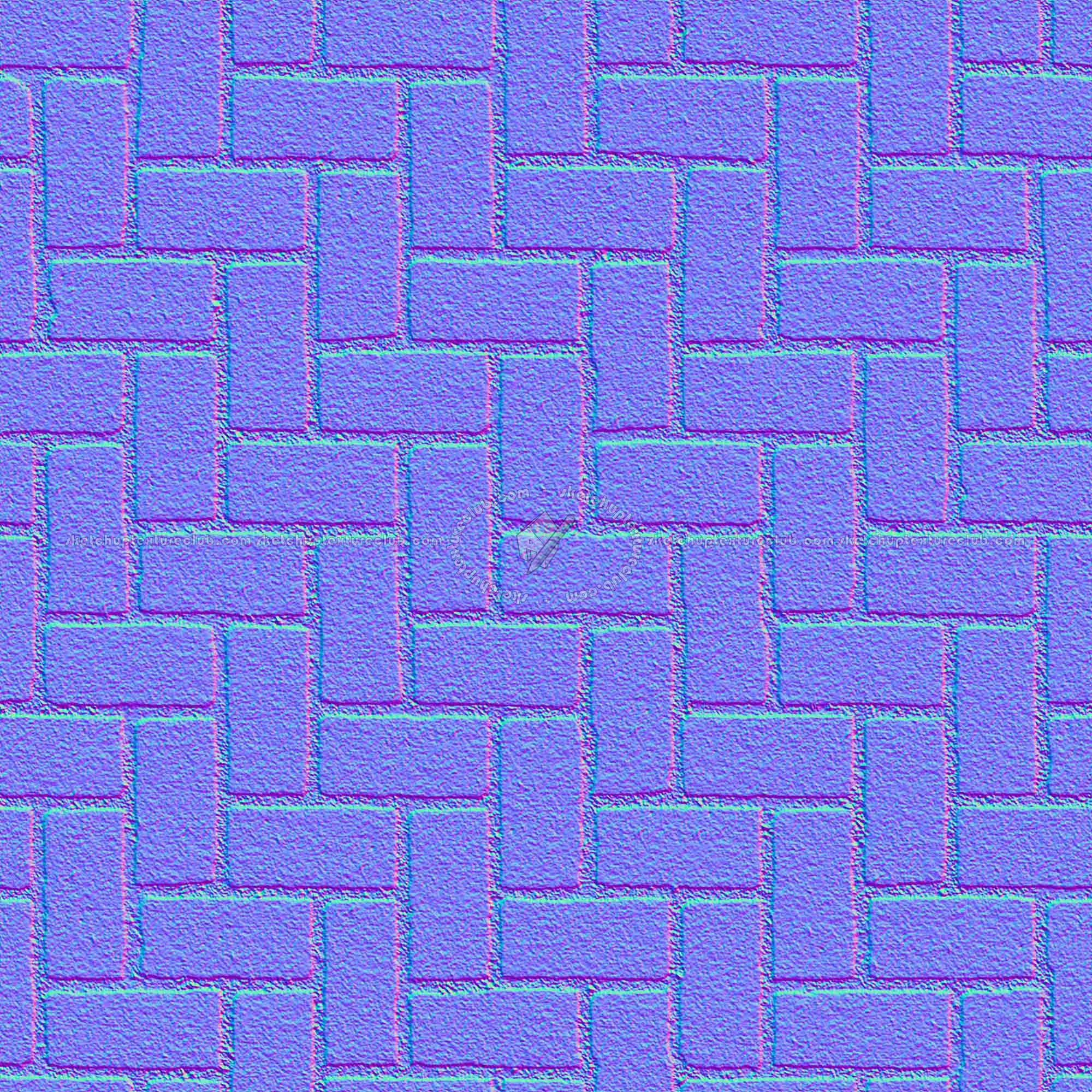 Textures   -   ARCHITECTURE   -   PAVING OUTDOOR   -   Concrete   -   Herringbone  - Concrete paving herringbone outdoor texture seamless 05843 - Normal