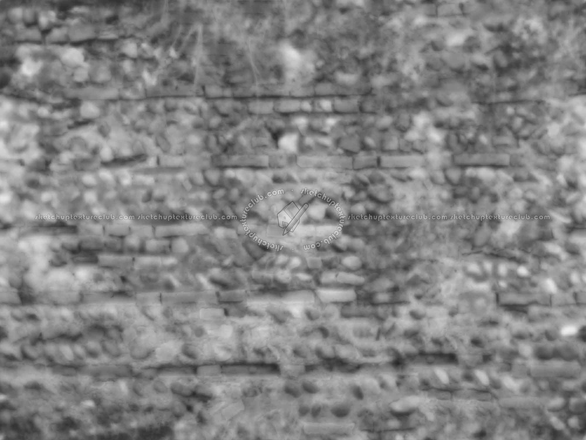 Textures   -   ARCHITECTURE   -   STONES WALLS   -   Damaged walls  - Damaged wall stone texture seamless 08288 - Displacement