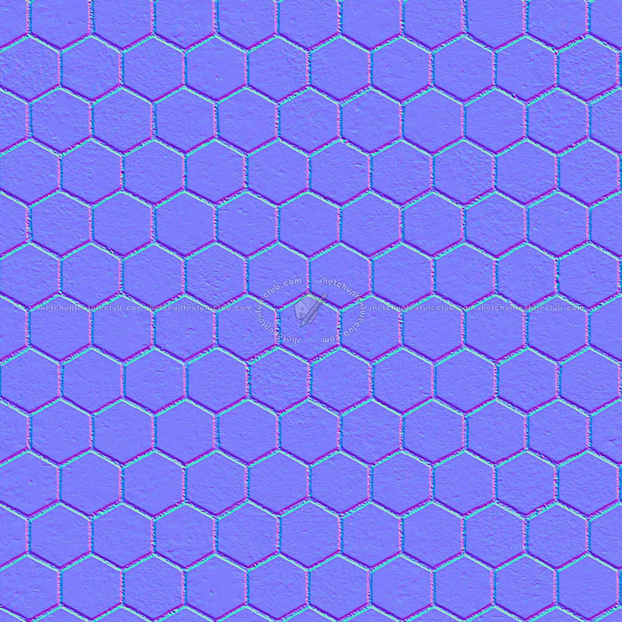 Textures   -   ARCHITECTURE   -   PAVING OUTDOOR   -   Hexagonal  - Dirty stone paving outdoor hexagonal texture seamless 06035 - Normal