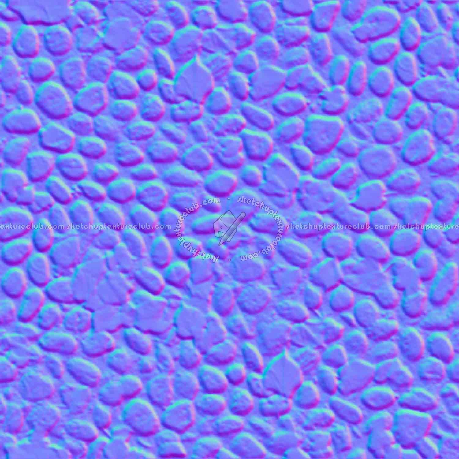 Textures   -   ARCHITECTURE   -   ROADS   -   Paving streets   -   Rounded cobble  - Rounded cobblestone with dead leaves texture seamless 18792 - Normal