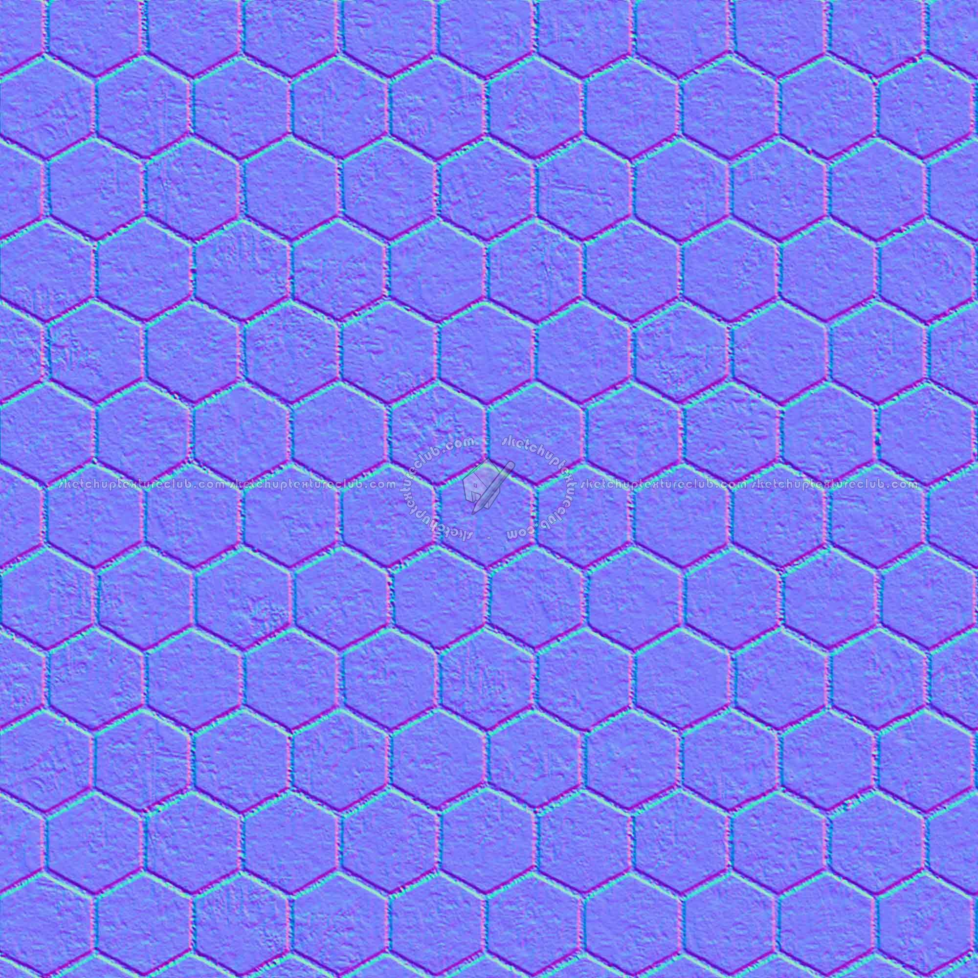 Textures   -   ARCHITECTURE   -   PAVING OUTDOOR   -   Hexagonal  - Dirty stone paving outdoor hexagonal texture seamless 06036 - Normal