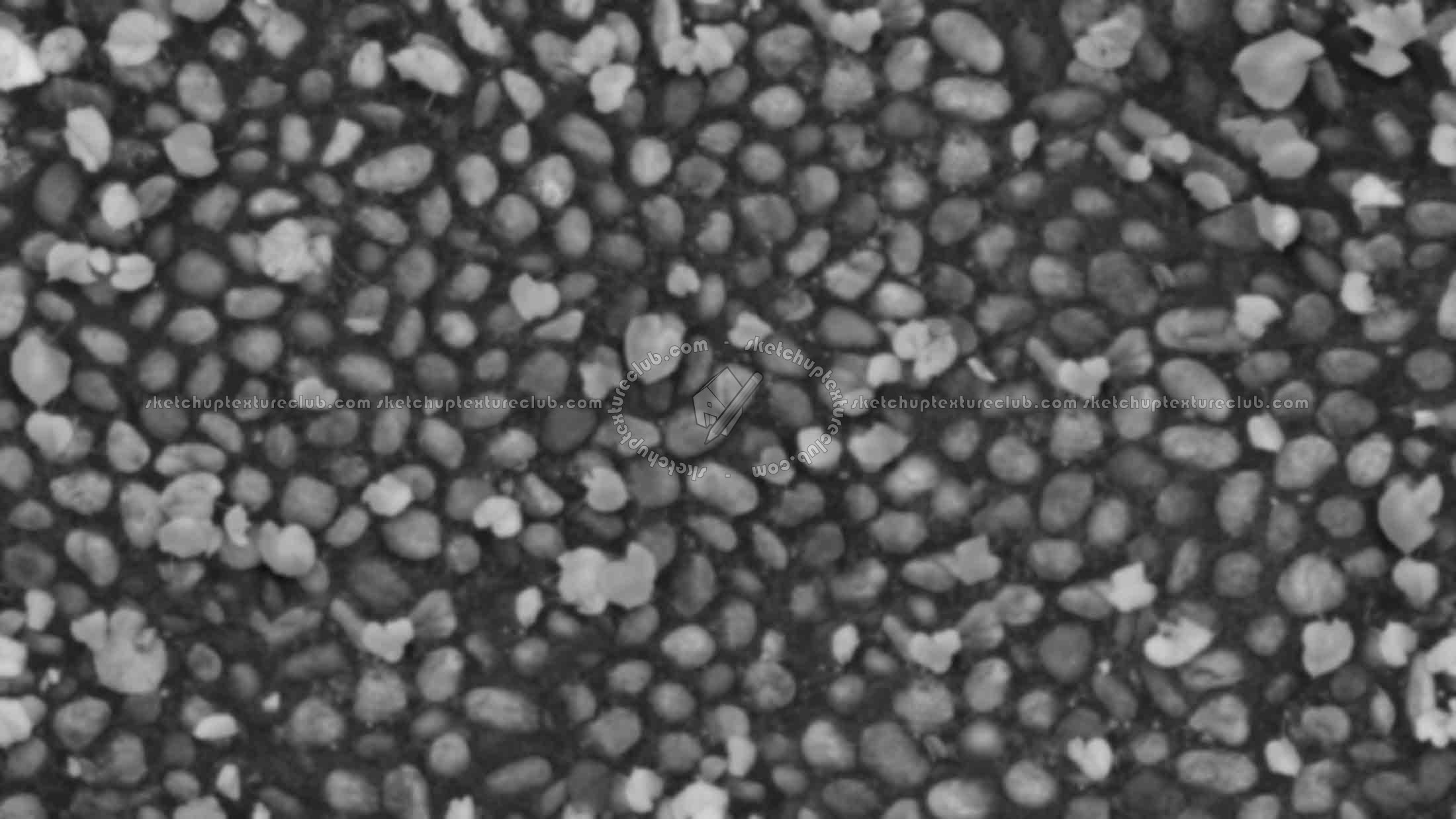 Textures   -   ARCHITECTURE   -   ROADS   -   Paving streets   -   Rounded cobble  - Rounded cobblestone with dead leaves texture seamless 19063 - Displacement