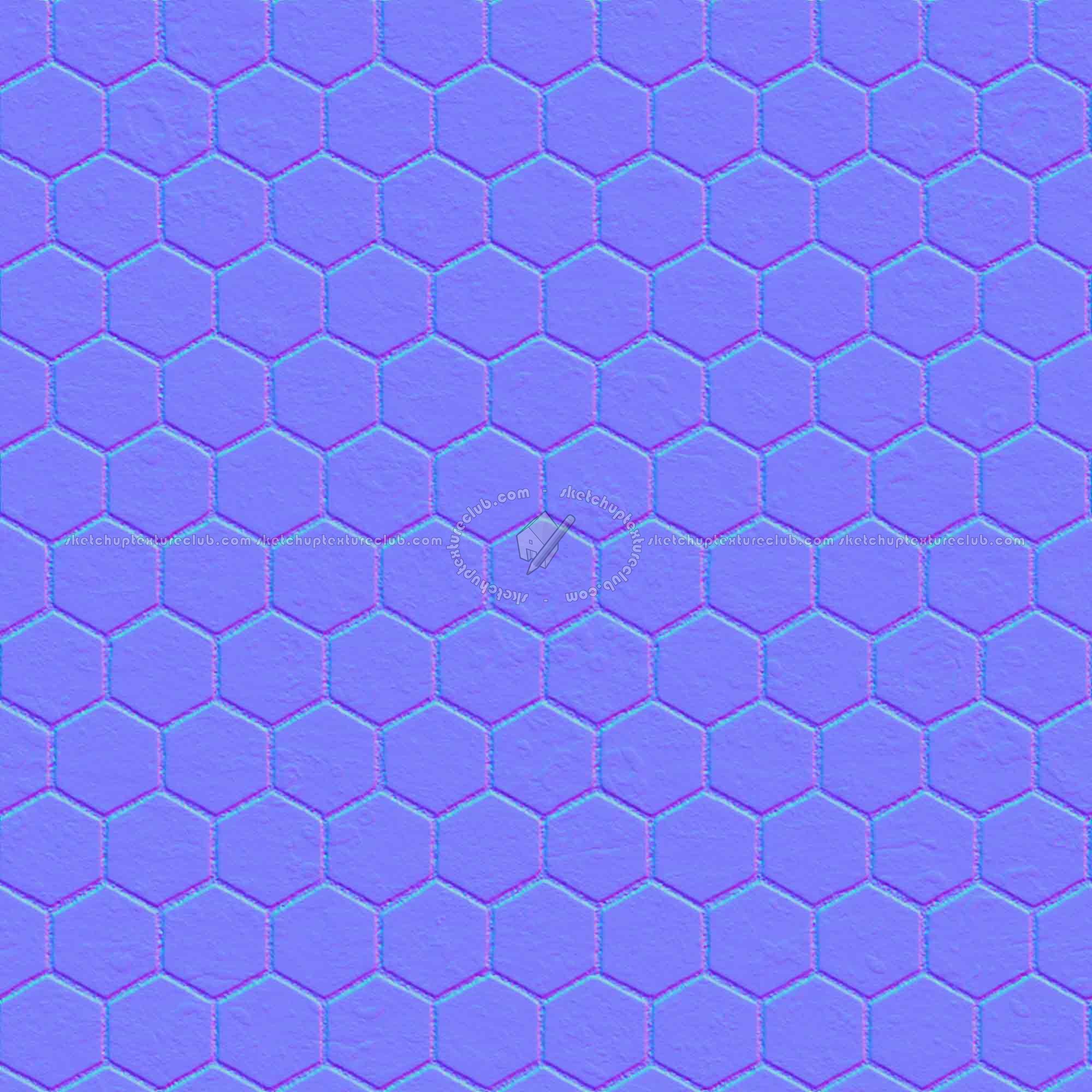 Textures   -   ARCHITECTURE   -   PAVING OUTDOOR   -   Hexagonal  - Dirty stone paving outdoor hexagonal texture seamless 06037 - Normal