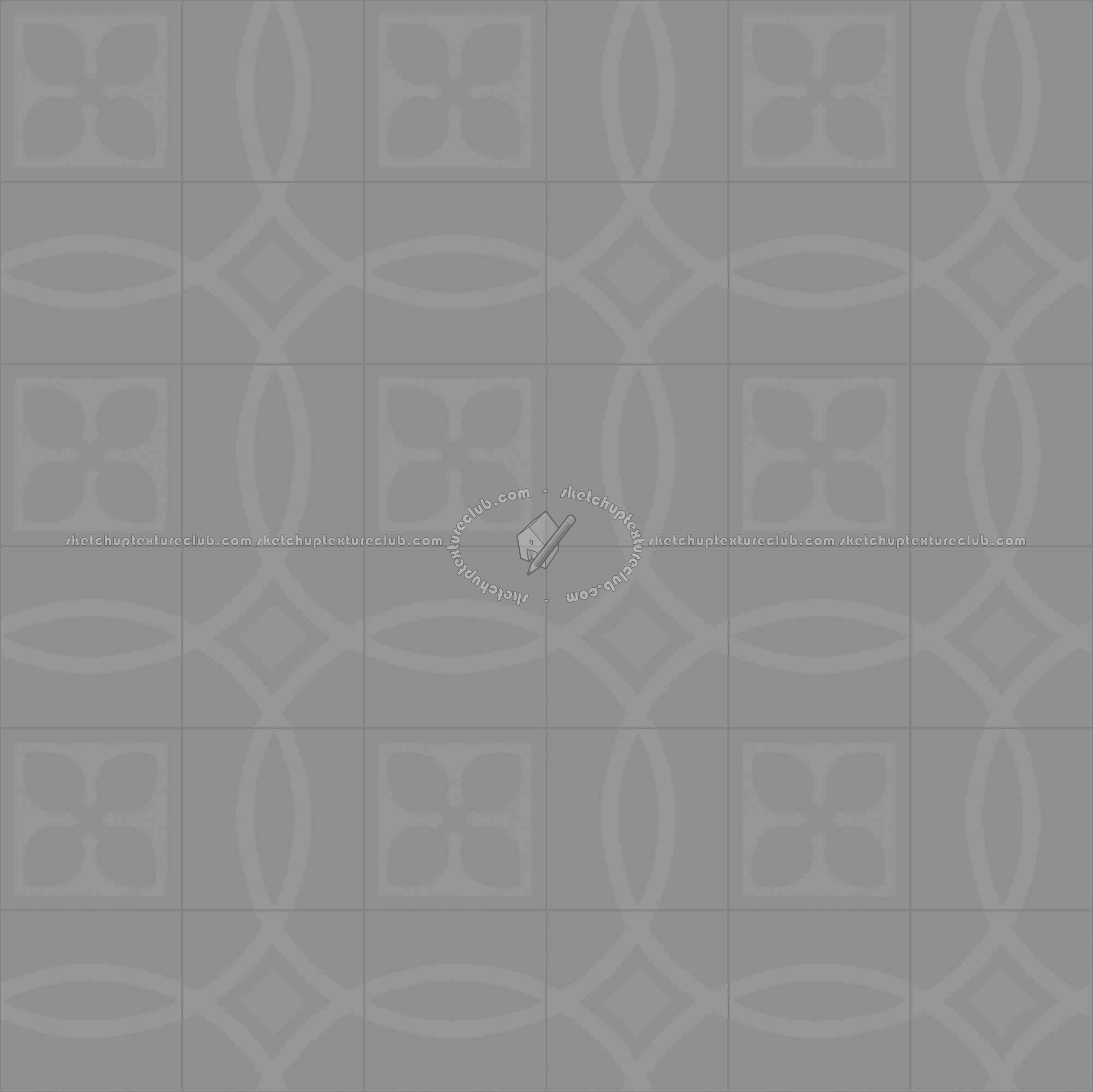 Textures   -   ARCHITECTURE   -   TILES INTERIOR   -   Cement - Encaustic   -   Cement  - Cement concrete tile texture seamless 13371 - Displacement