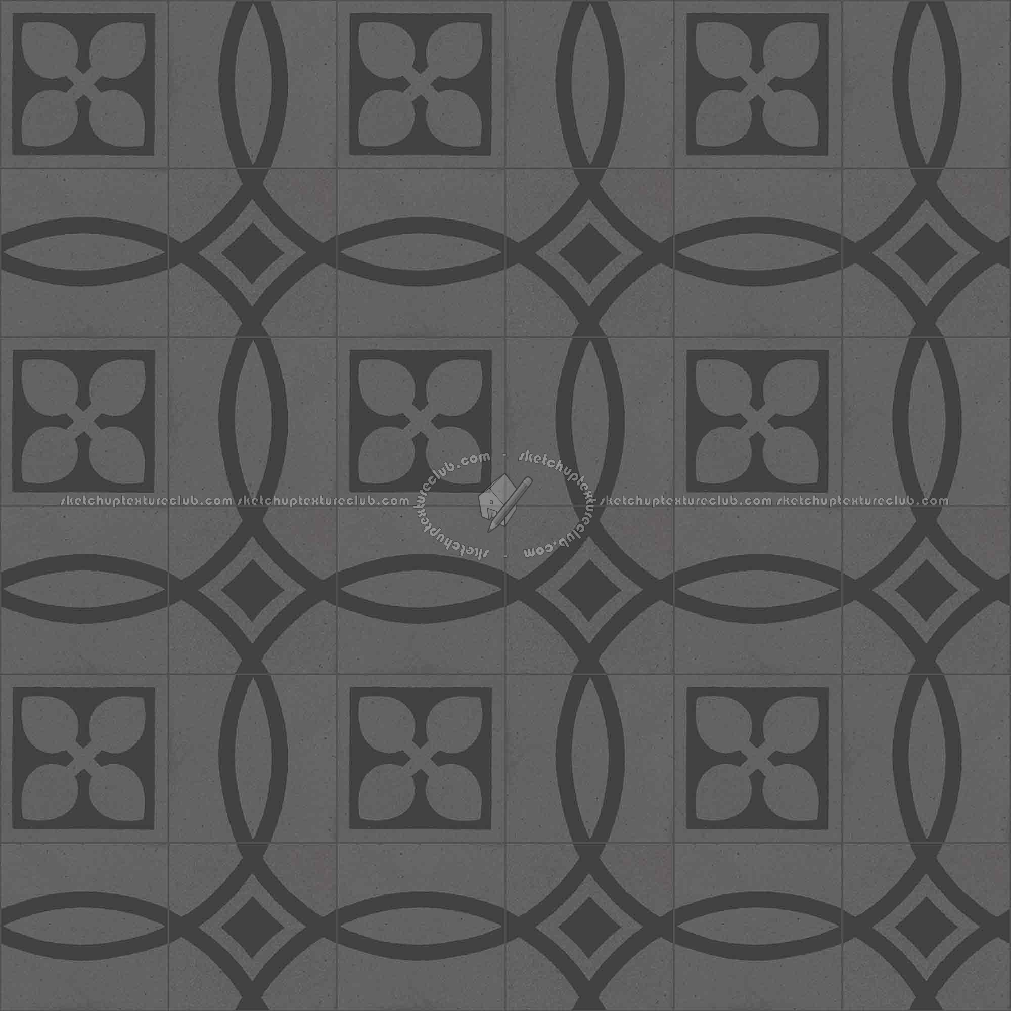 Textures   -   ARCHITECTURE   -   TILES INTERIOR   -   Cement - Encaustic   -   Cement  - Cement concrete tile texture seamless 13371 - Specular