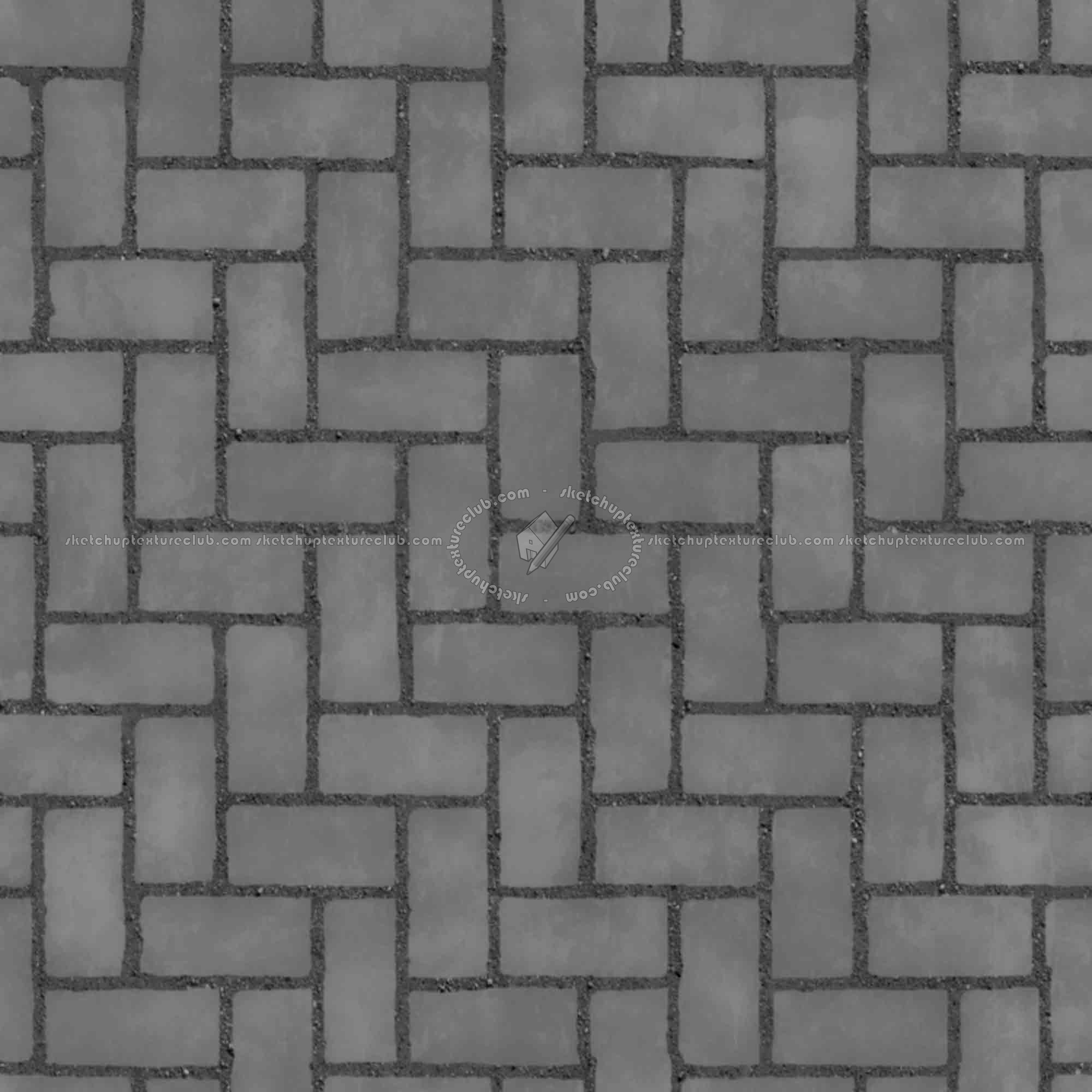 Textures   -   ARCHITECTURE   -   PAVING OUTDOOR   -   Concrete   -   Herringbone  - Concrete paving herringbone outdoor texture seamless 05846 - Displacement