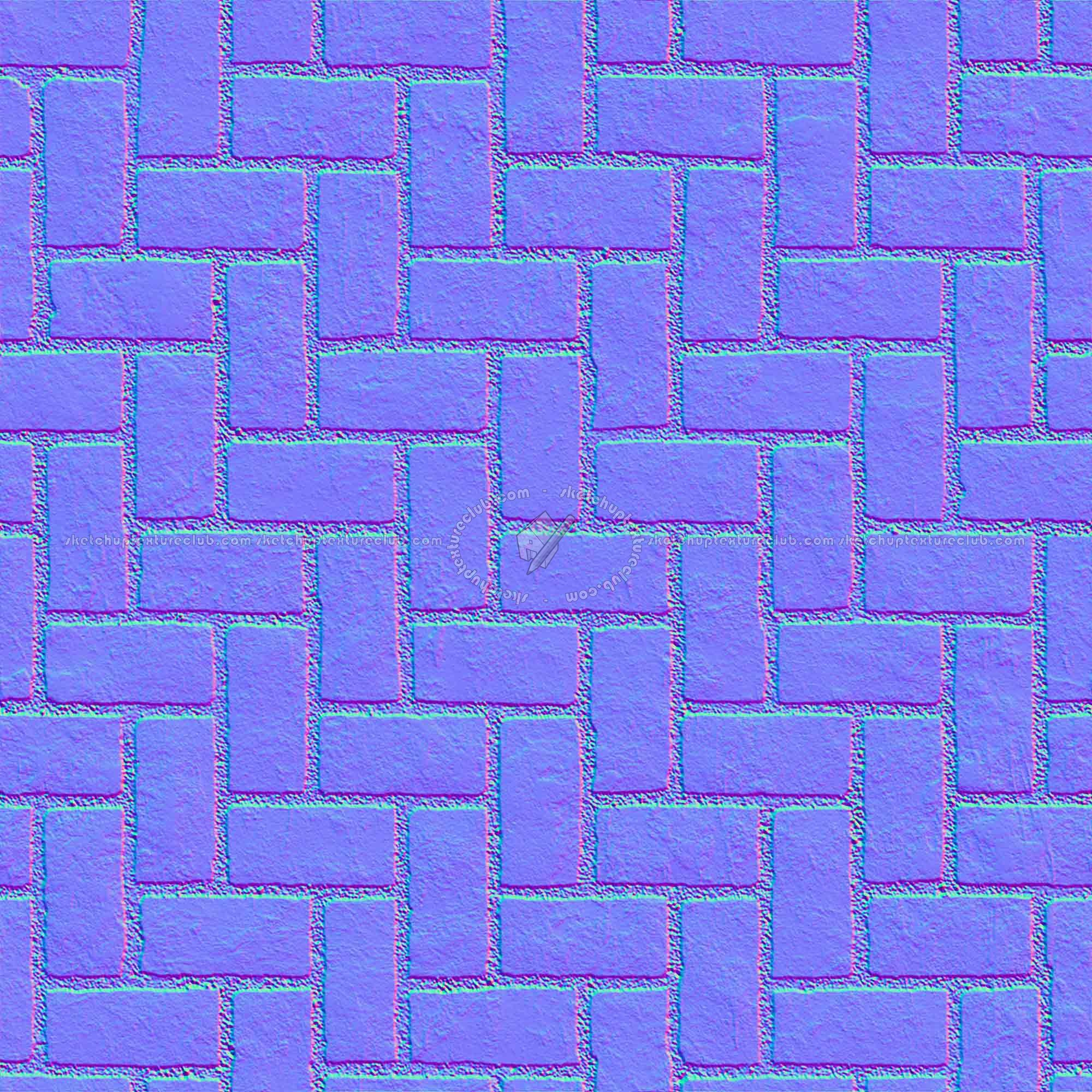 Textures   -   ARCHITECTURE   -   PAVING OUTDOOR   -   Concrete   -   Herringbone  - Concrete paving herringbone outdoor texture seamless 05846 - Normal