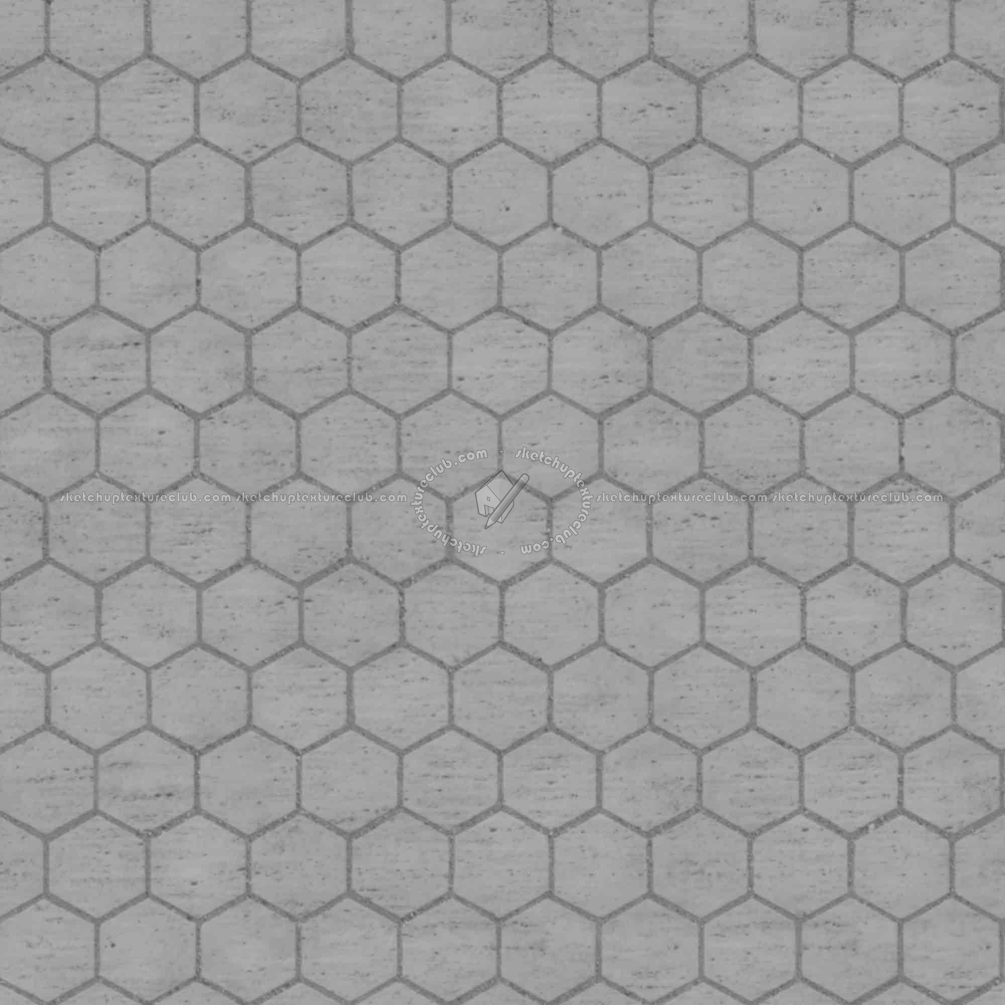 Textures   -   ARCHITECTURE   -   PAVING OUTDOOR   -   Hexagonal  - Travertine paving outdoor hexagonal texture seamless 06038 - Displacement