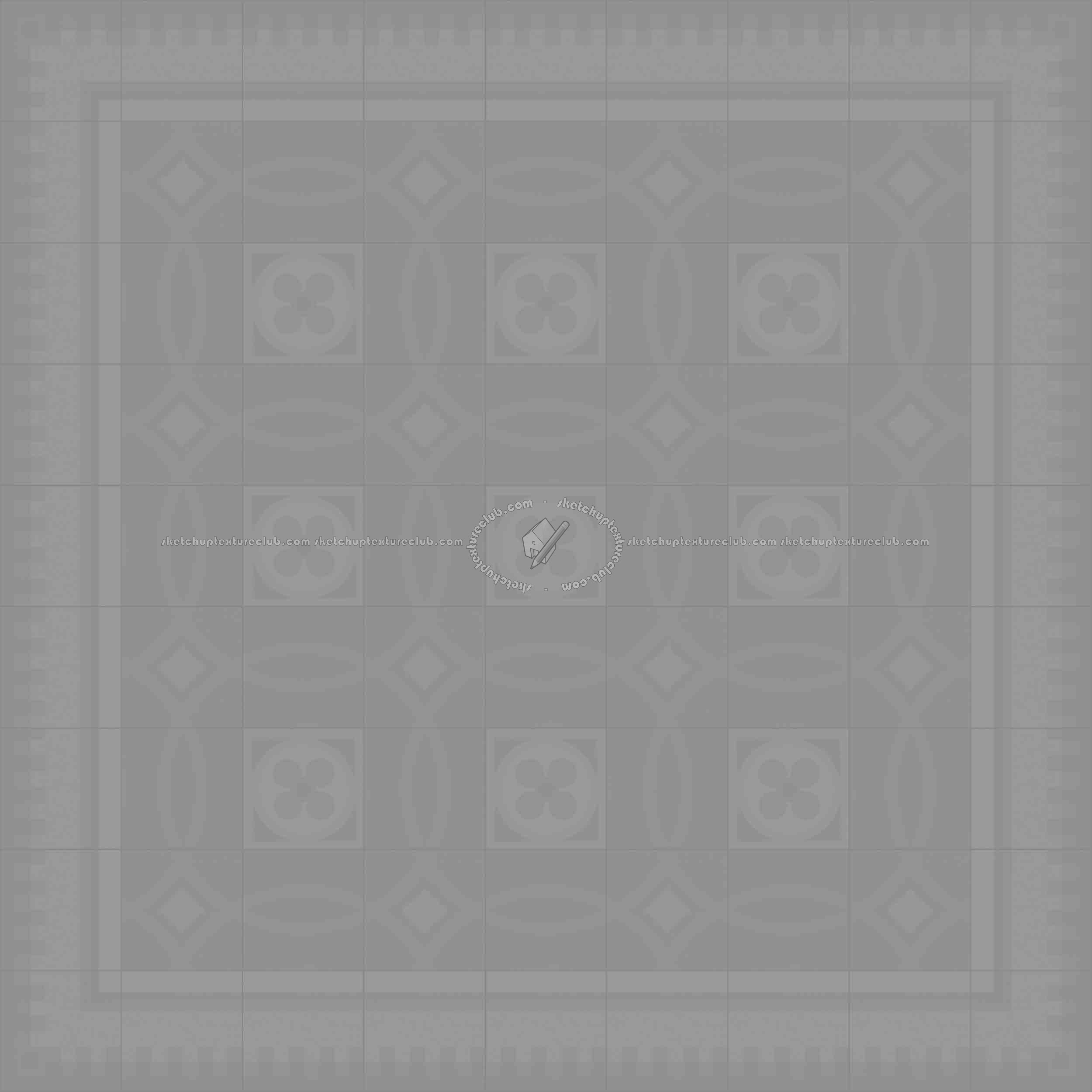 Textures   -   ARCHITECTURE   -   TILES INTERIOR   -   Cement - Encaustic   -   Cement  - Cement concrete tile texture seamless 13372 - Displacement