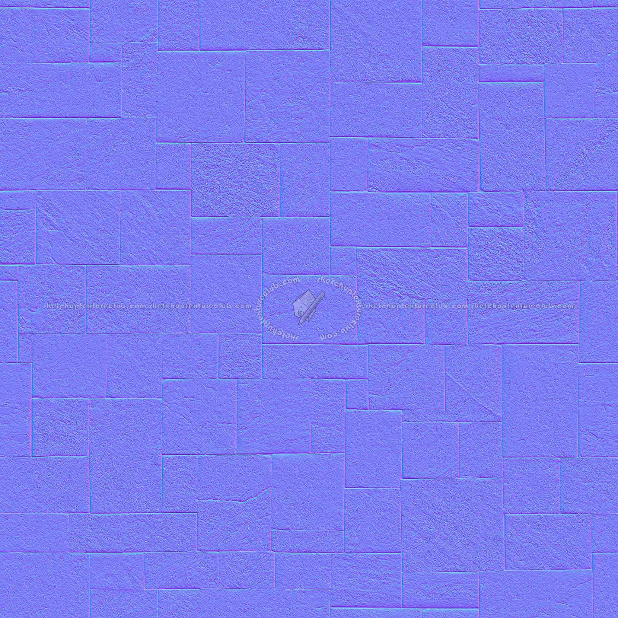 Textures   -   ARCHITECTURE   -   PAVING OUTDOOR   -   Pavers stone   -   Blocks mixed  - Pavers stone mixed size texture seamless 06144 - Normal