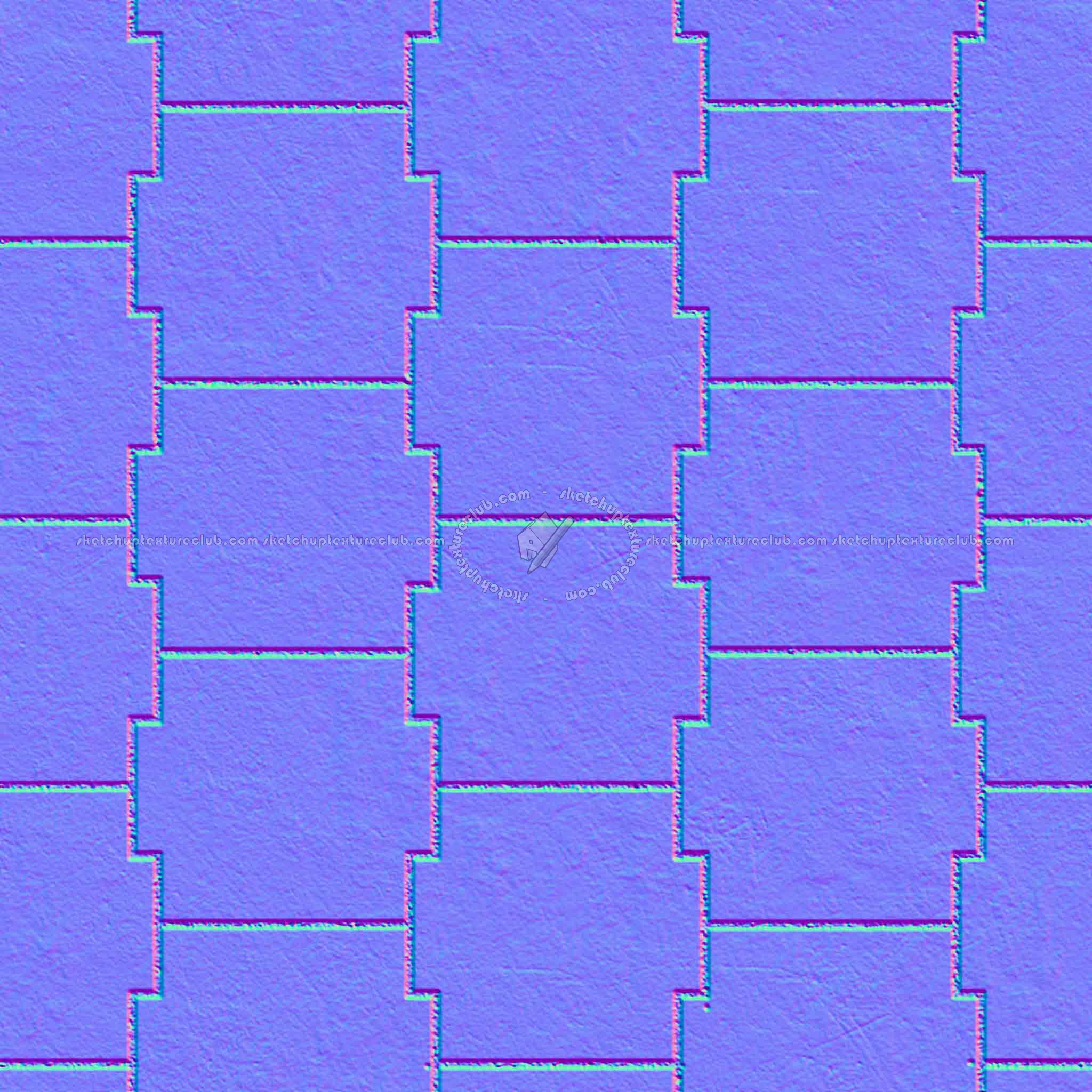 Textures   -   ARCHITECTURE   -   PAVING OUTDOOR   -   Concrete   -   Blocks mixed  - Paving concrete mixed size texture seamless 05618 - Normal