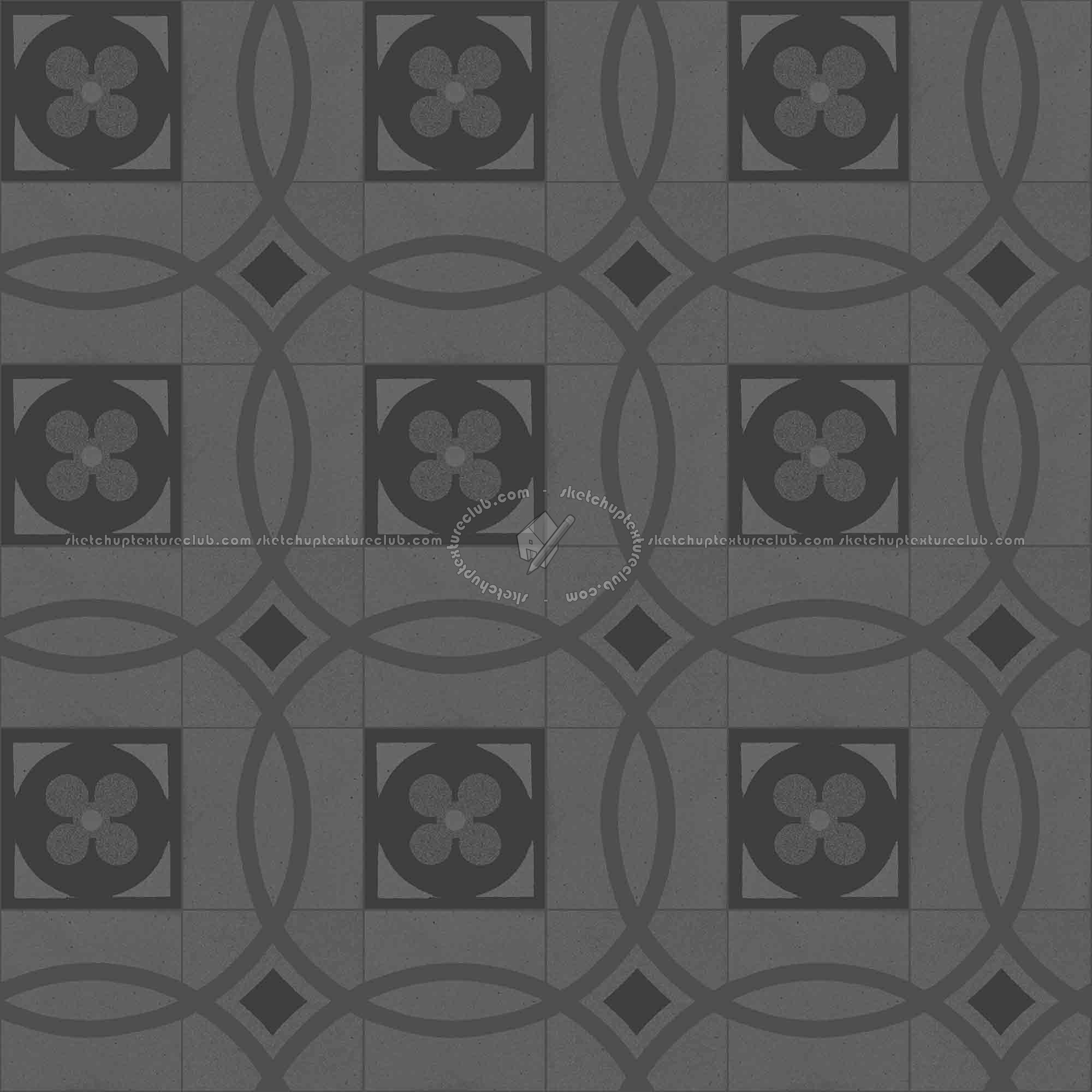Textures   -   ARCHITECTURE   -   TILES INTERIOR   -   Cement - Encaustic   -   Cement  - Cement concrete tile texture seamless 13373 - Specular