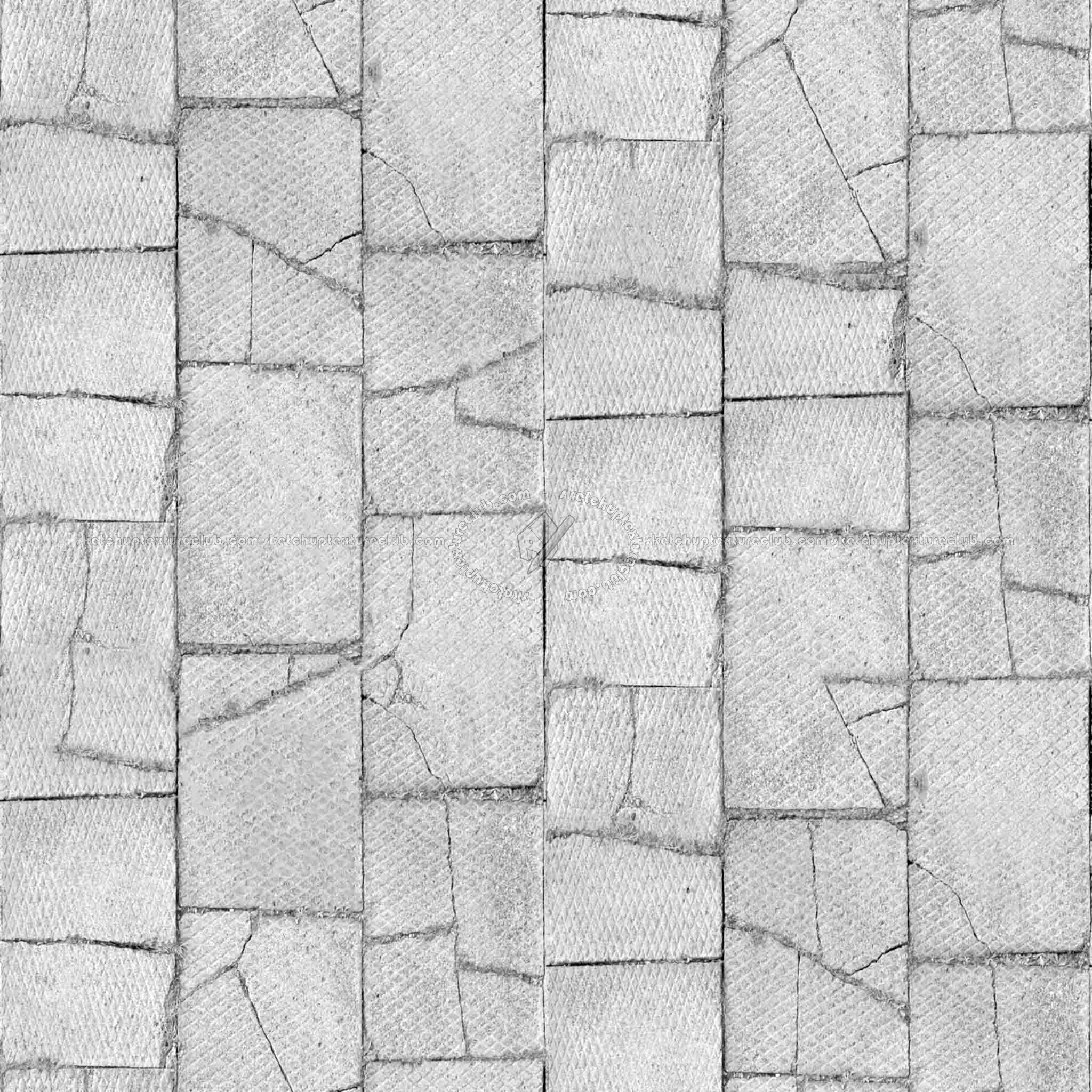 Textures   -   ARCHITECTURE   -   PAVING OUTDOOR   -   Concrete   -   Blocks damaged  - Concrete paving outdoor damaged texture seamless 05538 - Bump