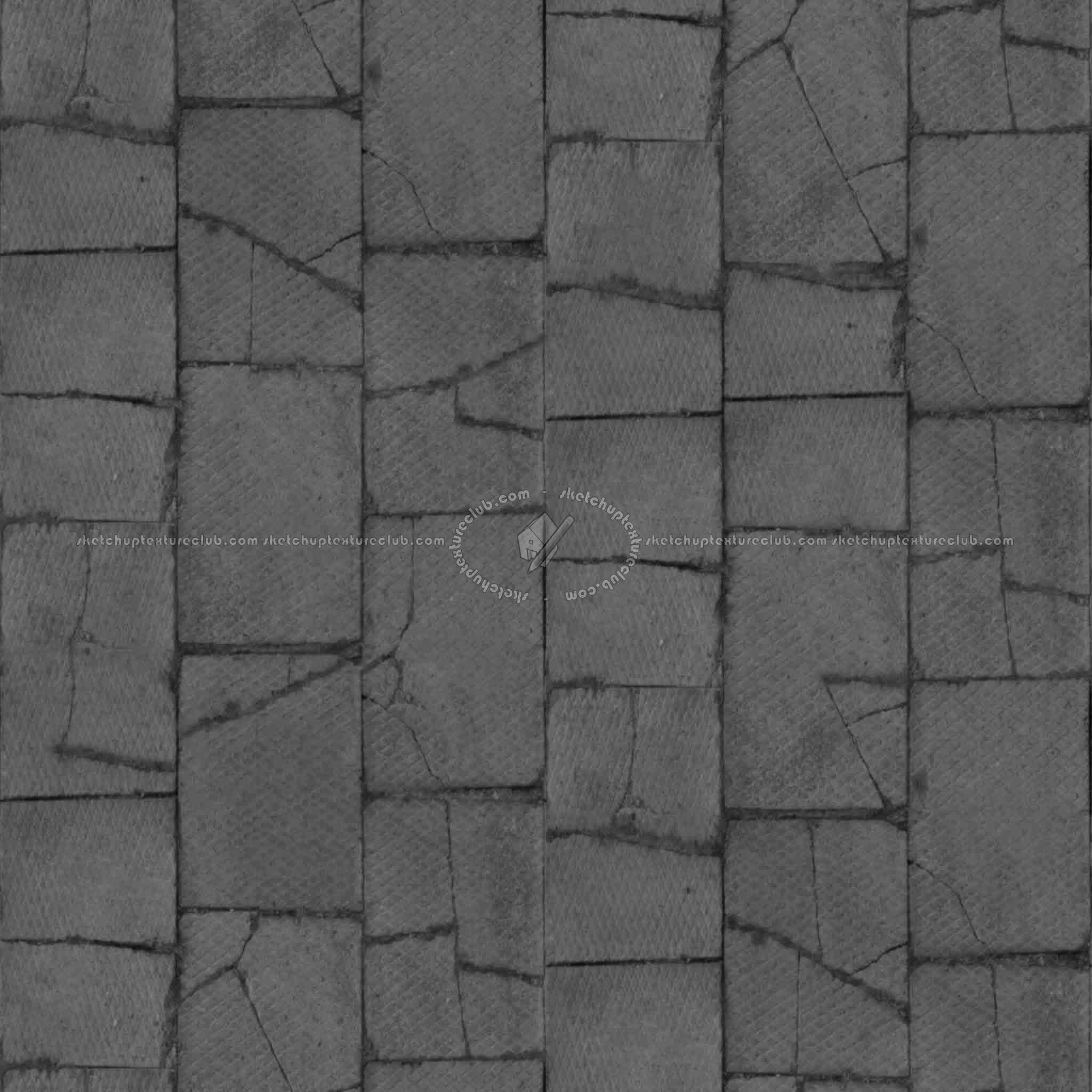 Textures   -   ARCHITECTURE   -   PAVING OUTDOOR   -   Concrete   -   Blocks damaged  - Concrete paving outdoor damaged texture seamless 05538 - Displacement