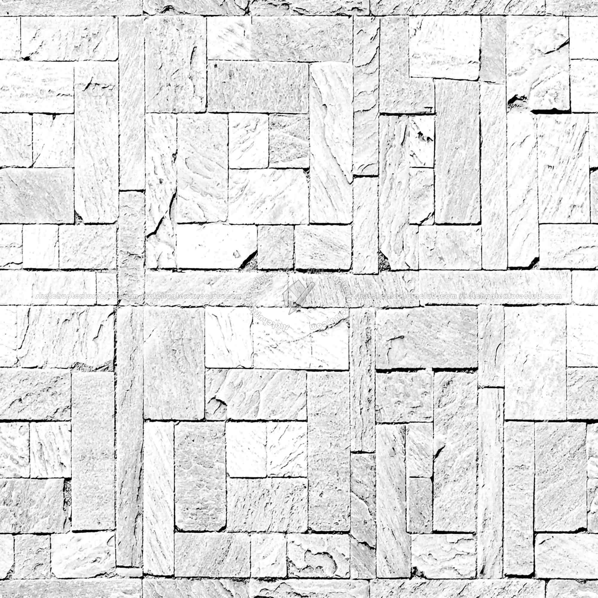 Textures   -   ARCHITECTURE   -   PAVING OUTDOOR   -   Pavers stone   -   Blocks mixed  - Pavers stone mixed size texture seamless 06145 - Bump