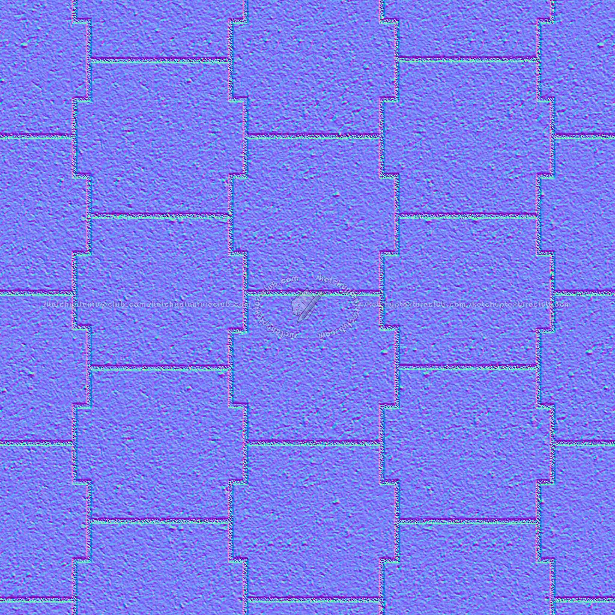 Textures   -   ARCHITECTURE   -   PAVING OUTDOOR   -   Concrete   -   Blocks mixed  - Paving concrete mixed size texture seamless 05619 - Normal