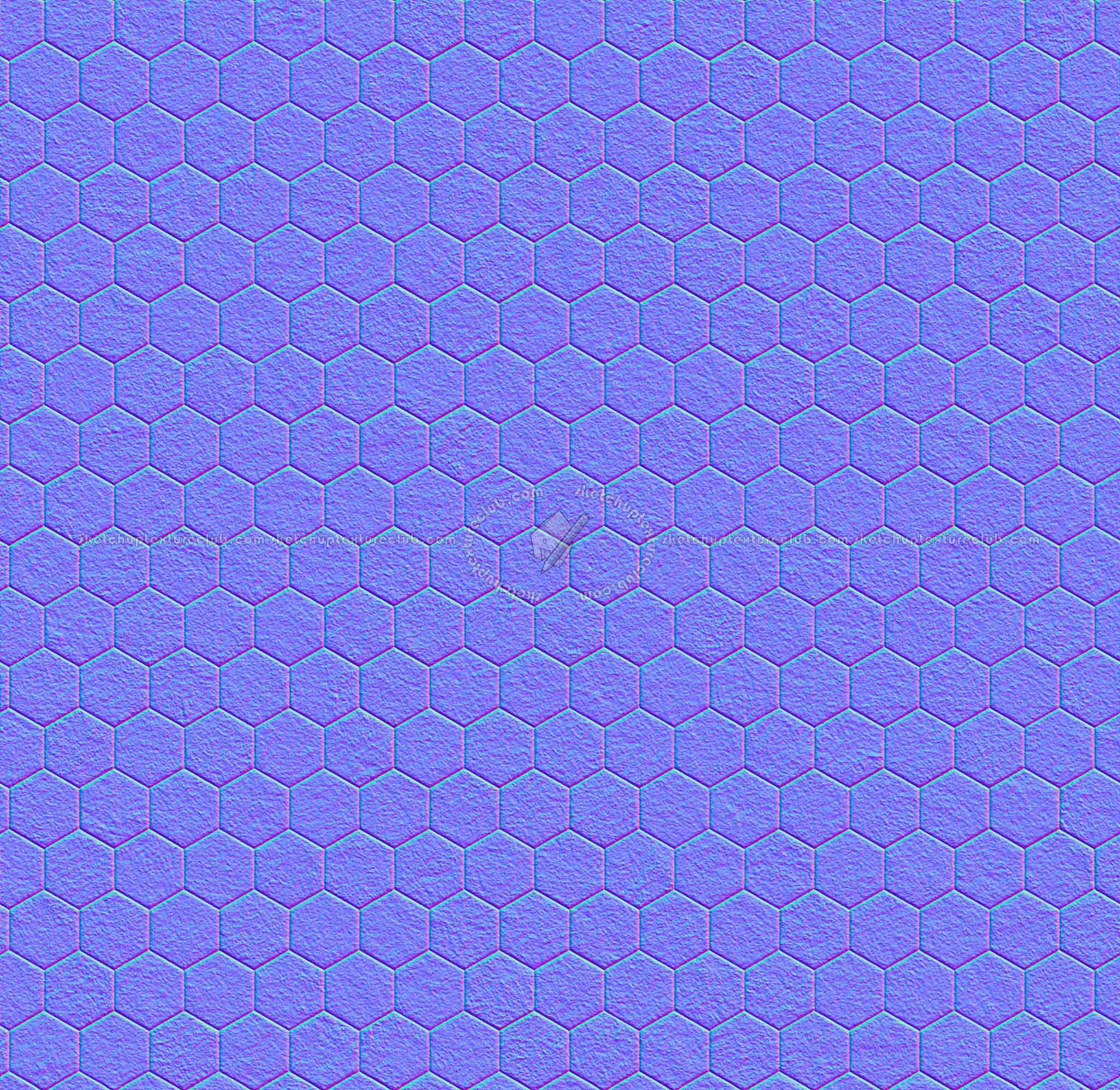 Textures   -   ARCHITECTURE   -   PAVING OUTDOOR   -   Hexagonal  - Stone paving outdoor hexagonal texture seamless 17017 - Normal