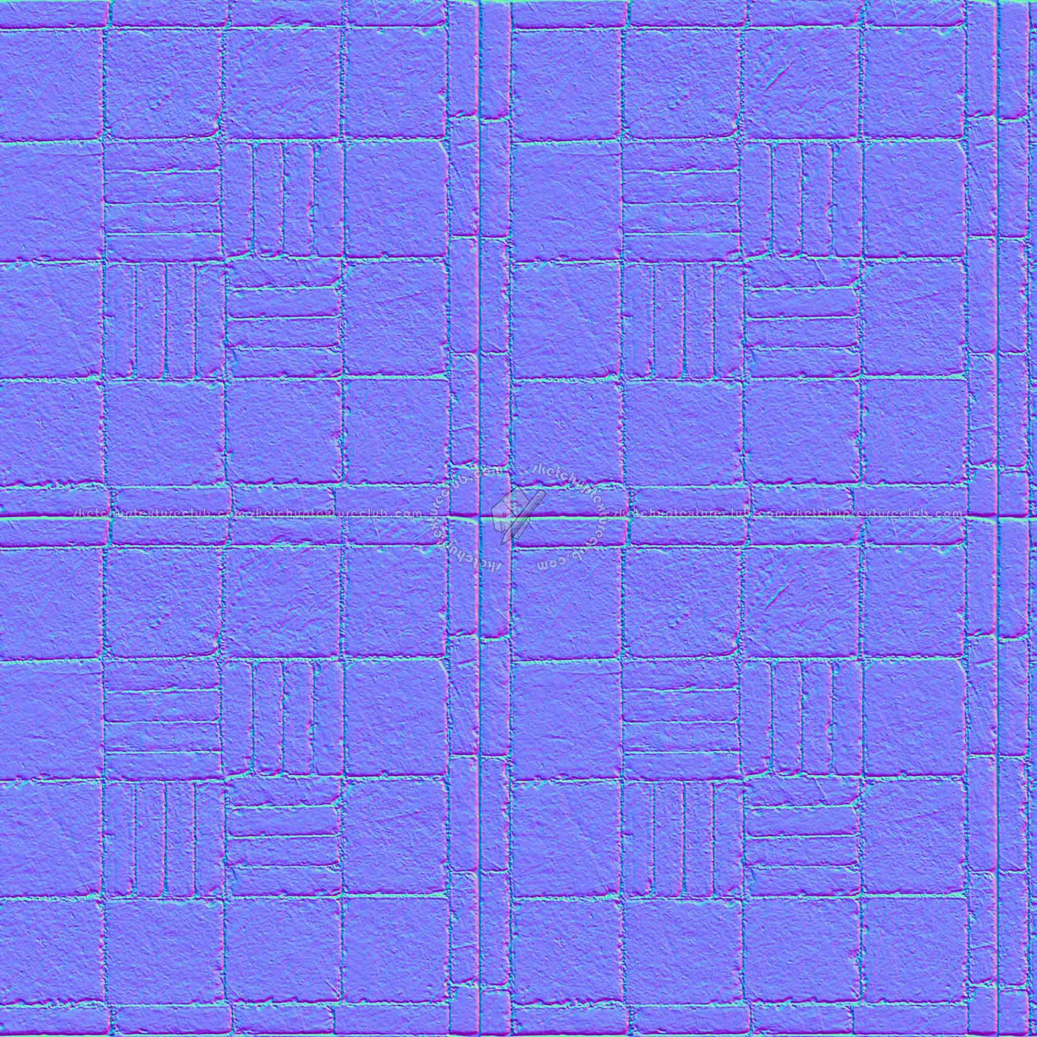 Textures   -   ARCHITECTURE   -   PAVING OUTDOOR   -   Concrete   -   Blocks damaged  - Concrete paving outdoor damaged texture seamless 05485 - Normal