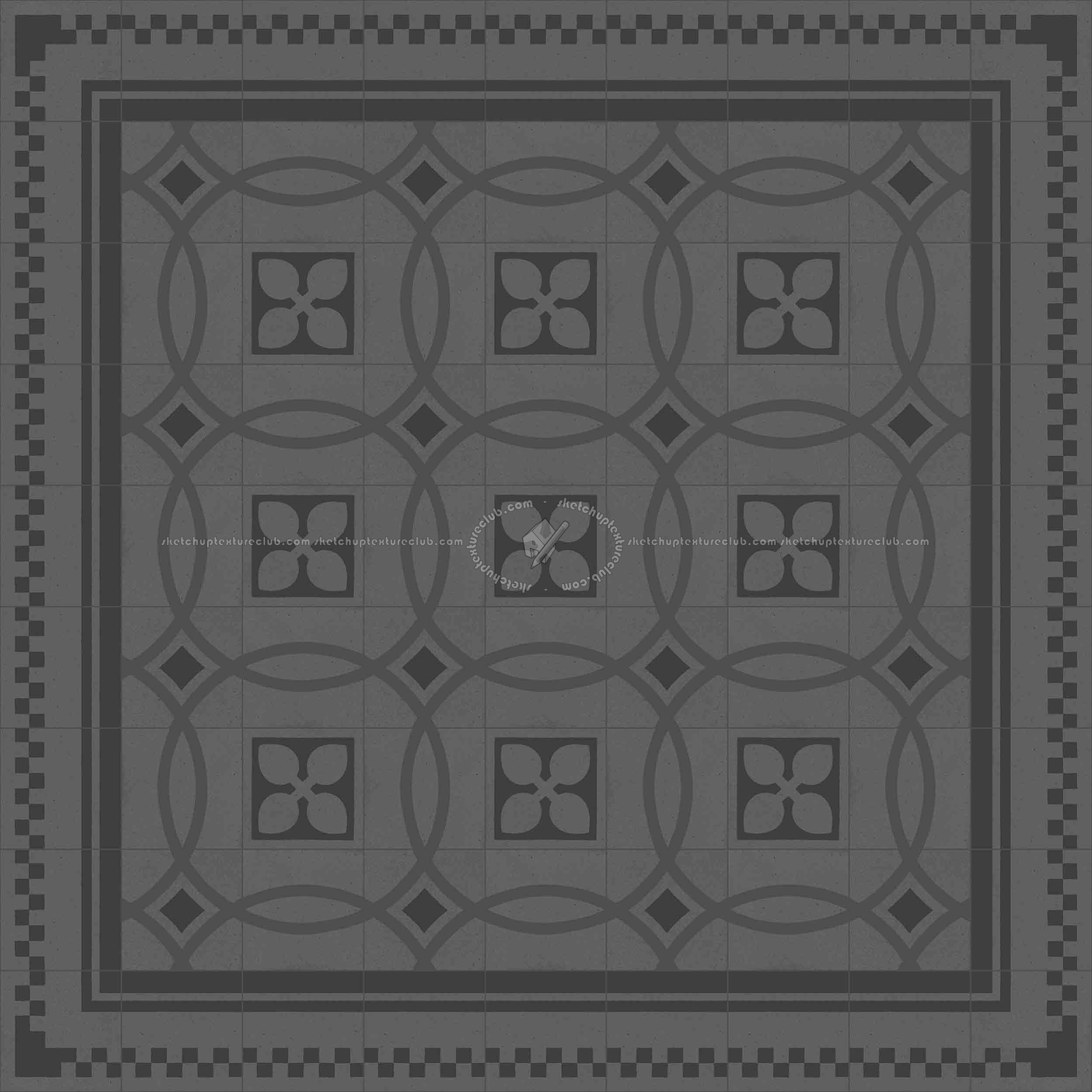 Textures   -   ARCHITECTURE   -   TILES INTERIOR   -   Cement - Encaustic   -   Cement  - Cement concrete tile texture seamless 13374 - Specular