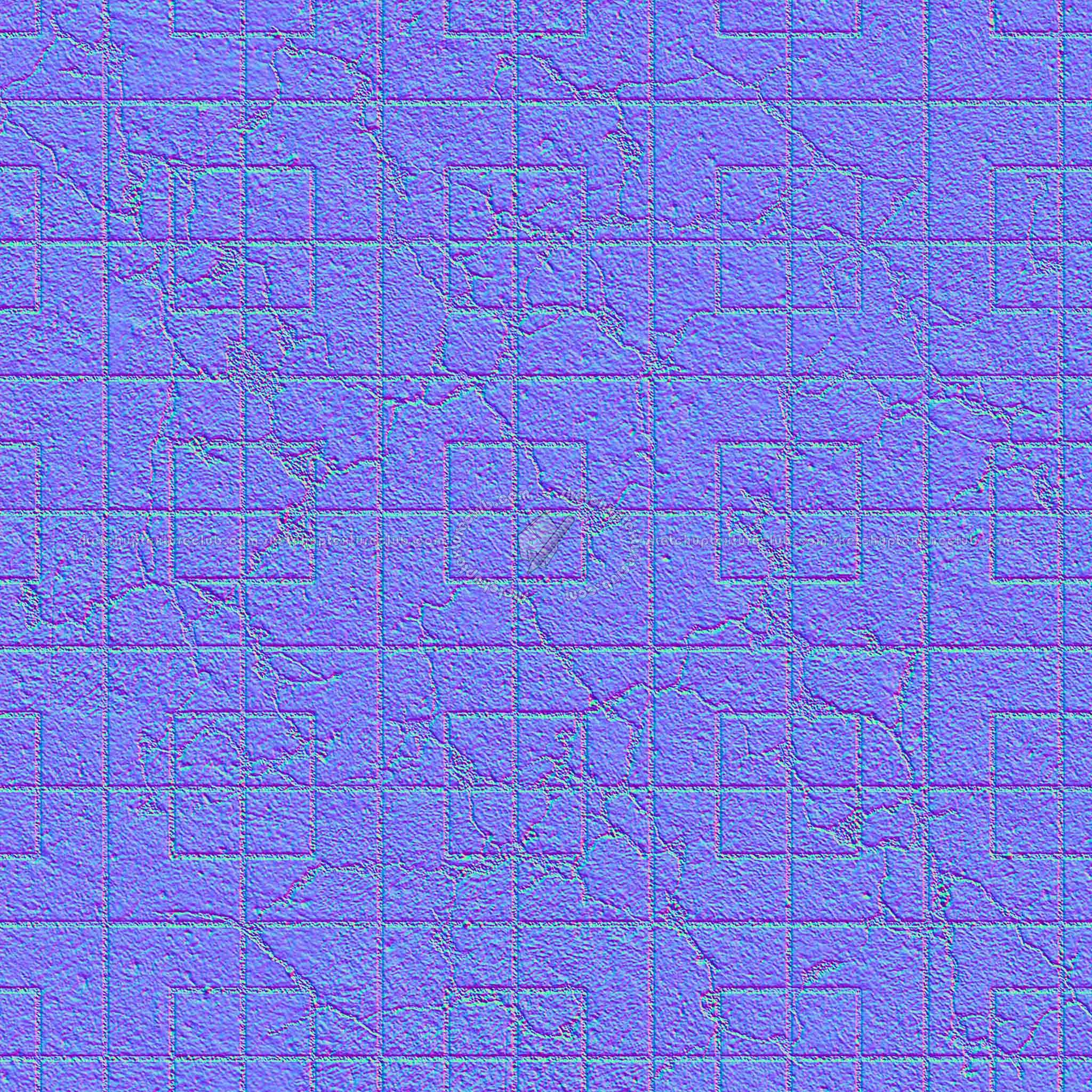 Textures   -   ARCHITECTURE   -   PAVING OUTDOOR   -   Concrete   -   Blocks damaged  - Concrete paving outdoor damaged texture seamless 05540 - Normal