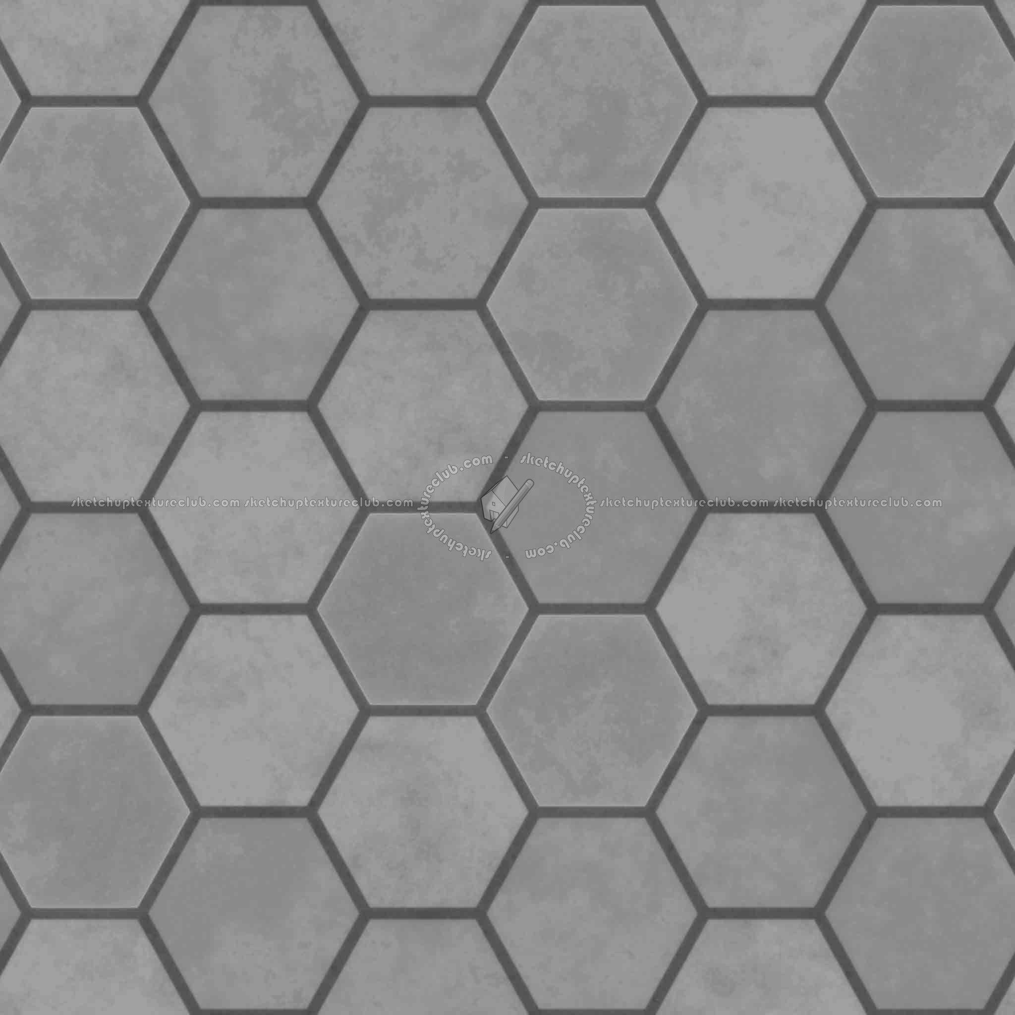 Textures   -   ARCHITECTURE   -   PAVING OUTDOOR   -   Hexagonal  - Concrete paving hexagon PBR texture seamless 21842 - Displacement