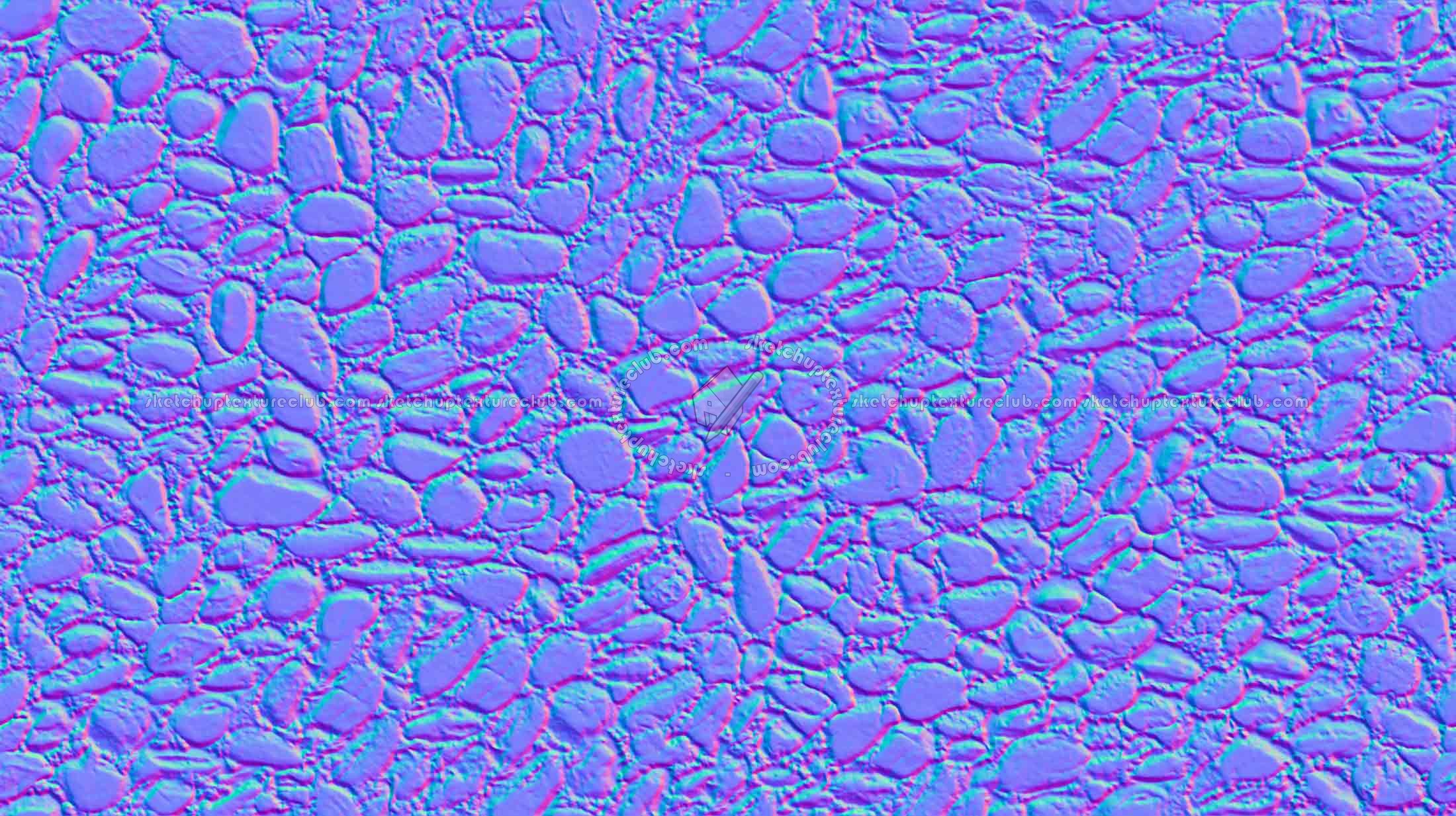 Textures   -   ARCHITECTURE   -   ROADS   -   Paving streets   -   Rounded cobble  - Road wet rounded cobblestone texture seamless 19736 - Normal