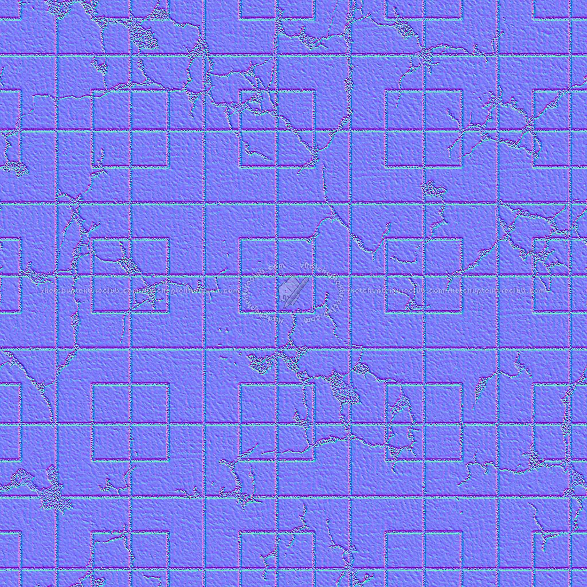 Textures   -   ARCHITECTURE   -   PAVING OUTDOOR   -   Concrete   -   Blocks damaged  - Concrete paving outdoor damaged texture seamless 05541 - Normal