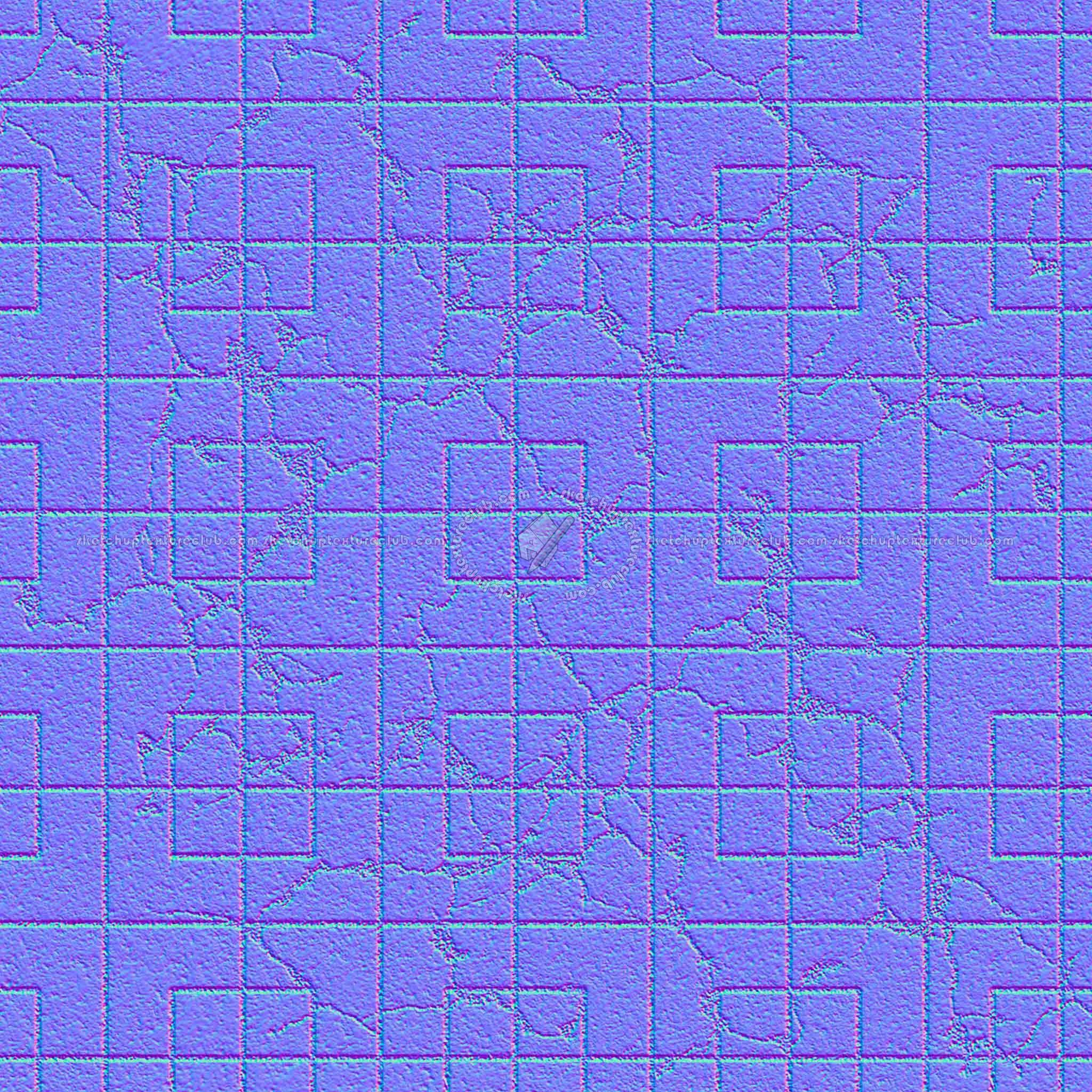 Textures   -   ARCHITECTURE   -   PAVING OUTDOOR   -   Concrete   -   Blocks damaged  - Concrete paving outdoor damaged texture seamless 05542 - Normal