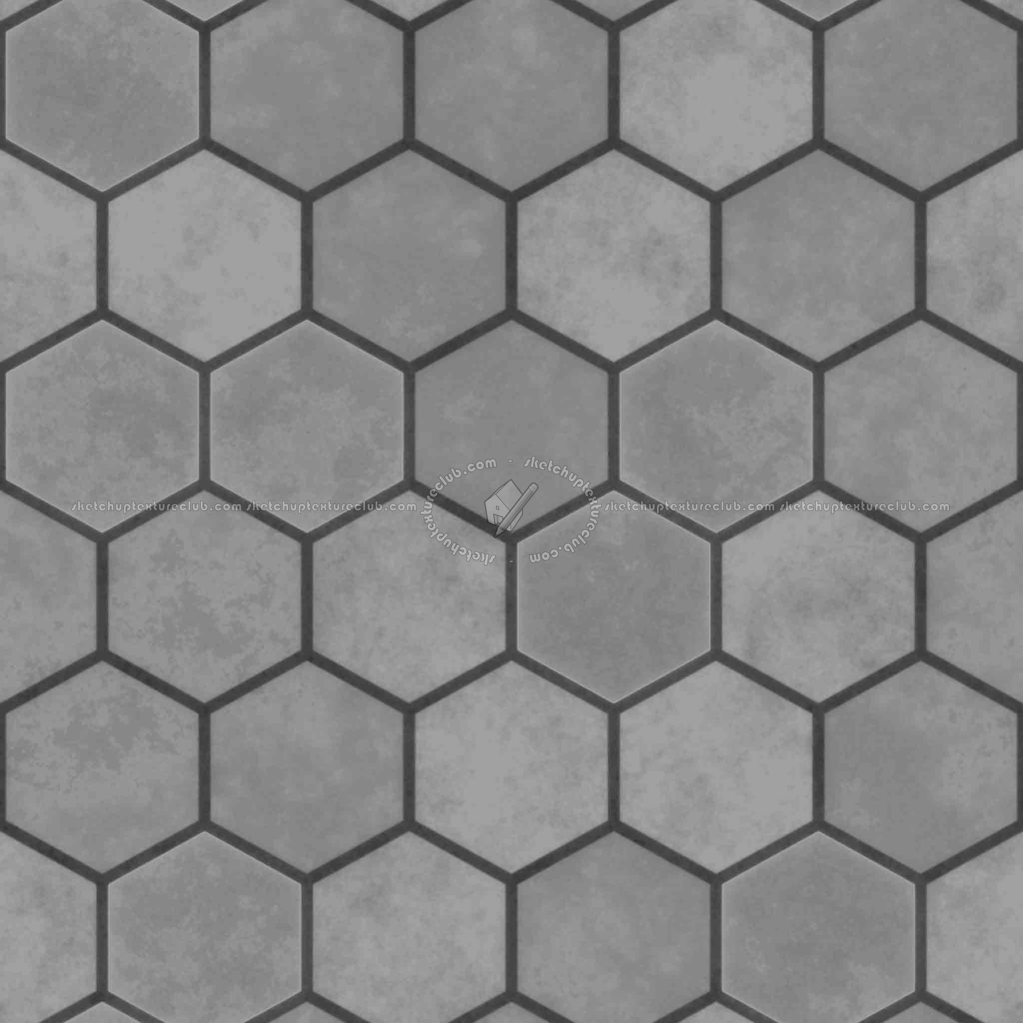 Textures   -   ARCHITECTURE   -   PAVING OUTDOOR   -   Hexagonal  - Concrete paving hexagon PBR texture seamless 21844 - Displacement