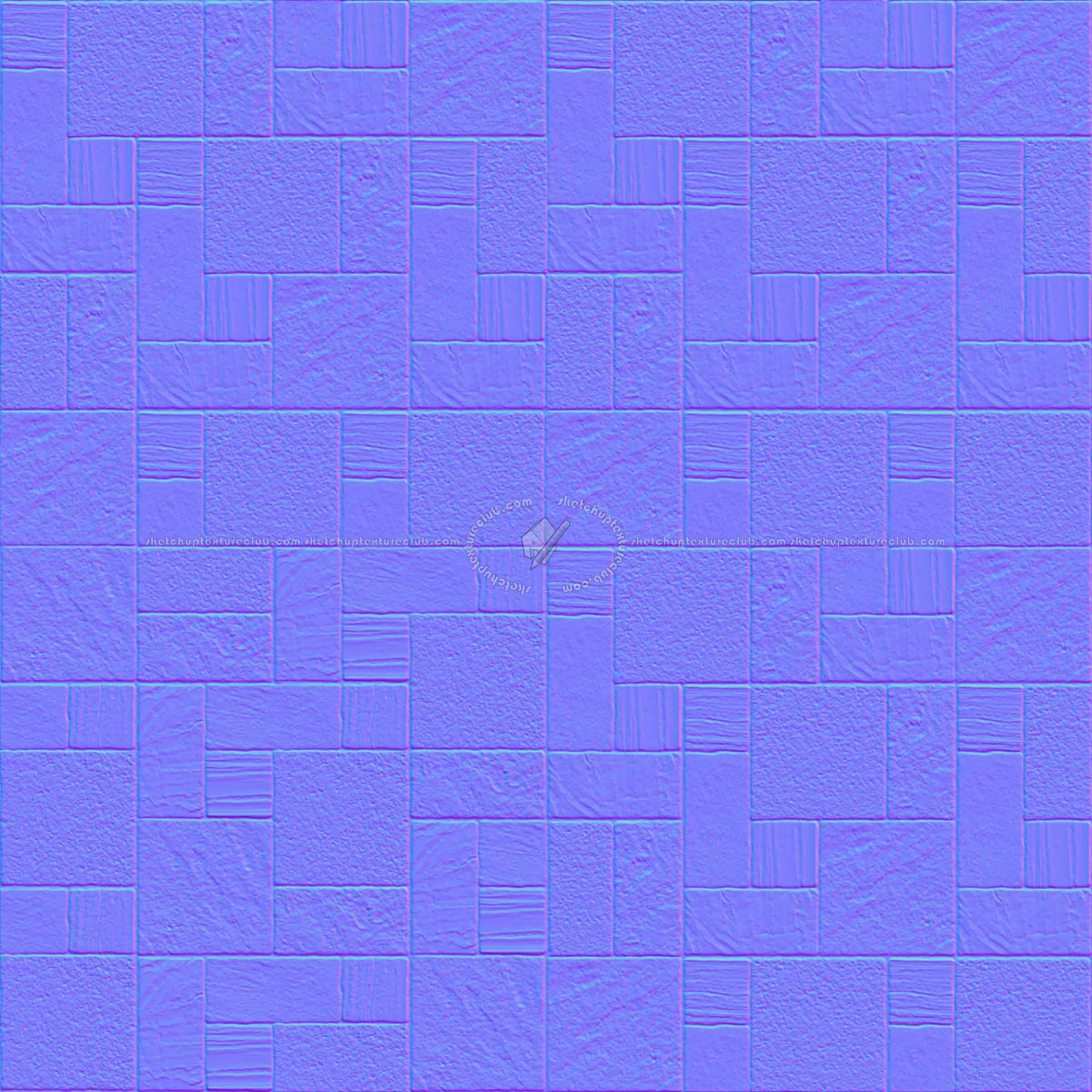 Textures   -   ARCHITECTURE   -   PAVING OUTDOOR   -   Pavers stone   -   Blocks mixed  - Pavers stone mixed size texture seamless 06149 - Normal