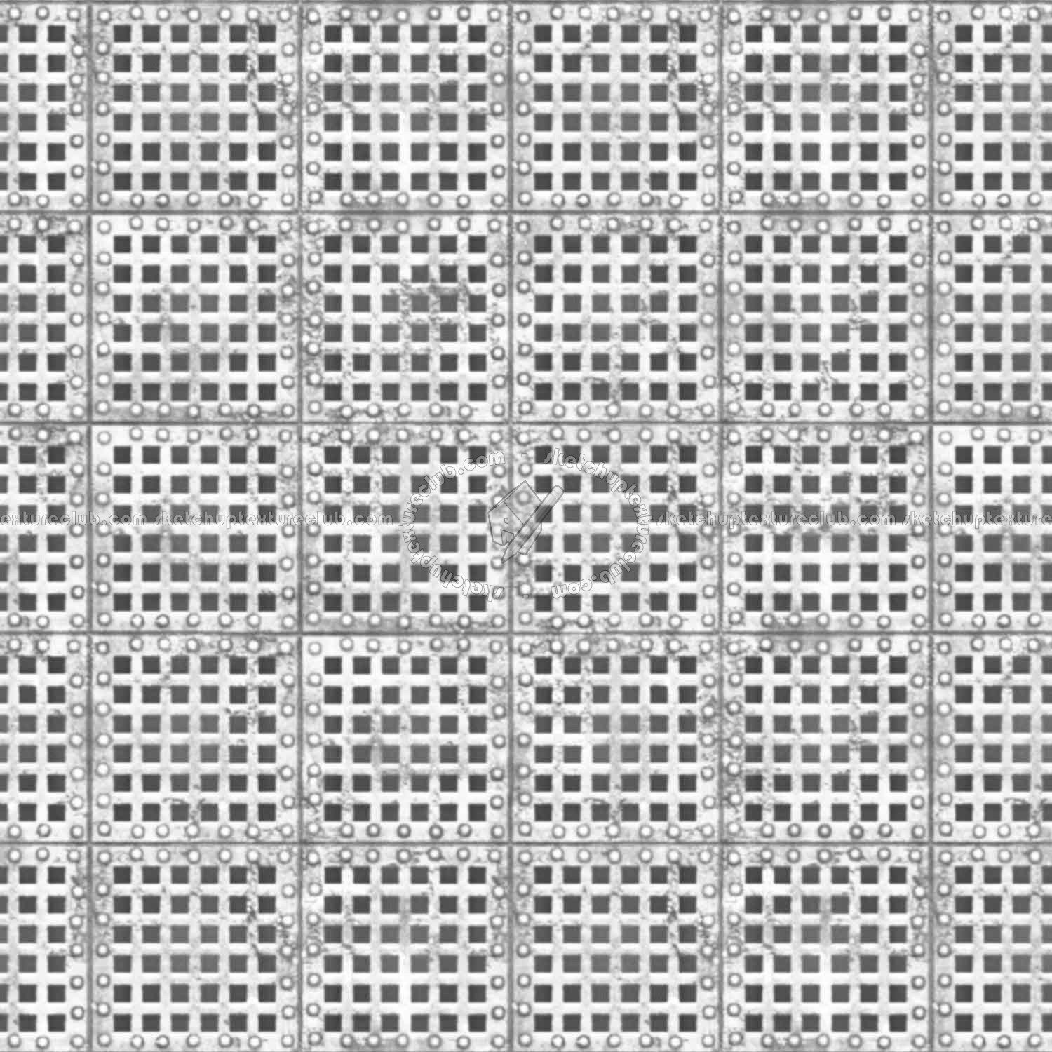 Textures   -   MATERIALS   -   METALS   -   Perforated  - Rusty iron industrial perforate metal texture seamless 10534 - Ambient occlusion