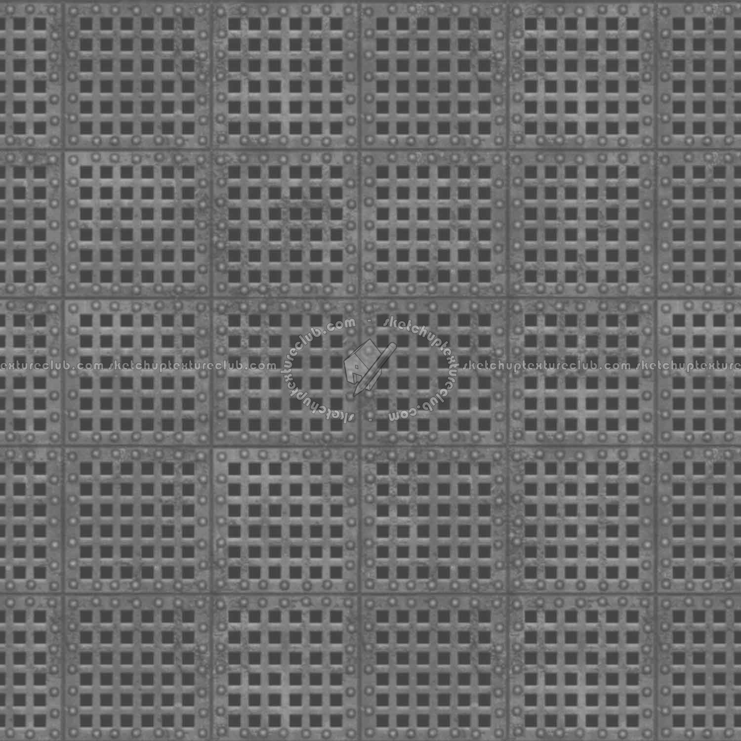 Textures   -   MATERIALS   -   METALS   -   Perforated  - Rusty iron industrial perforate metal texture seamless 10534 - Displacement
