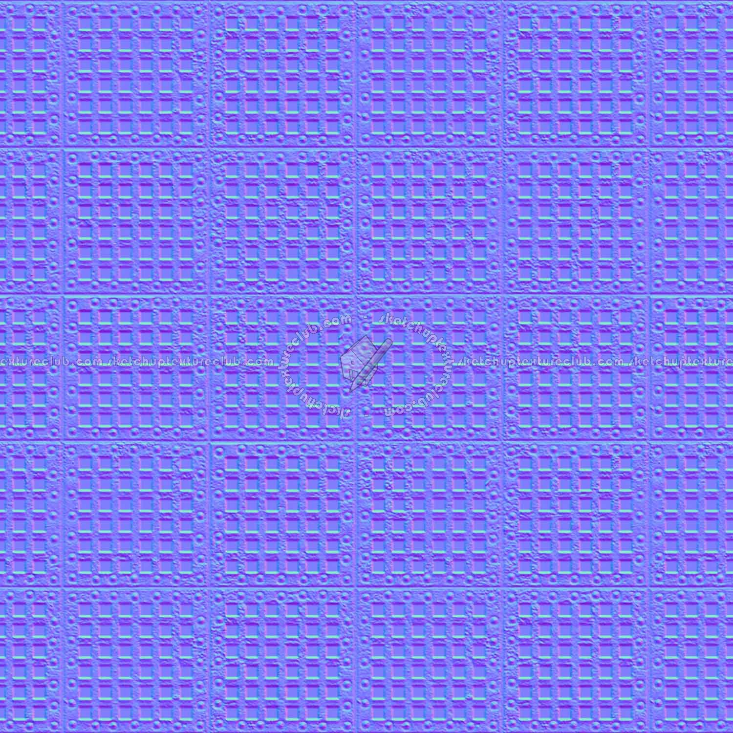 Textures   -   MATERIALS   -   METALS   -   Perforated  - Rusty iron industrial perforate metal texture seamless 10534 - Normal