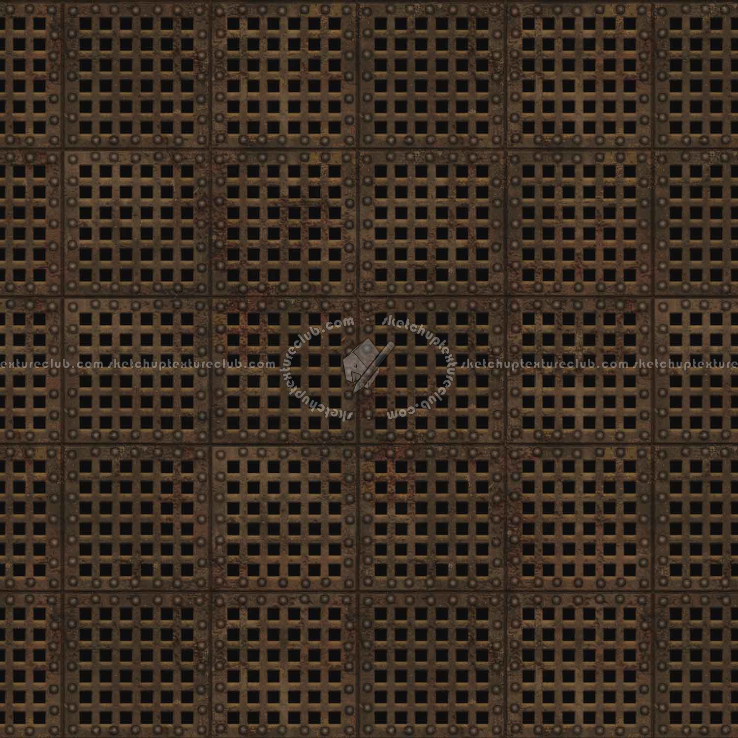 Textures   -   MATERIALS   -   METALS   -   Perforated  - Rusty iron industrial perforate metal texture seamless 10534 - Specular