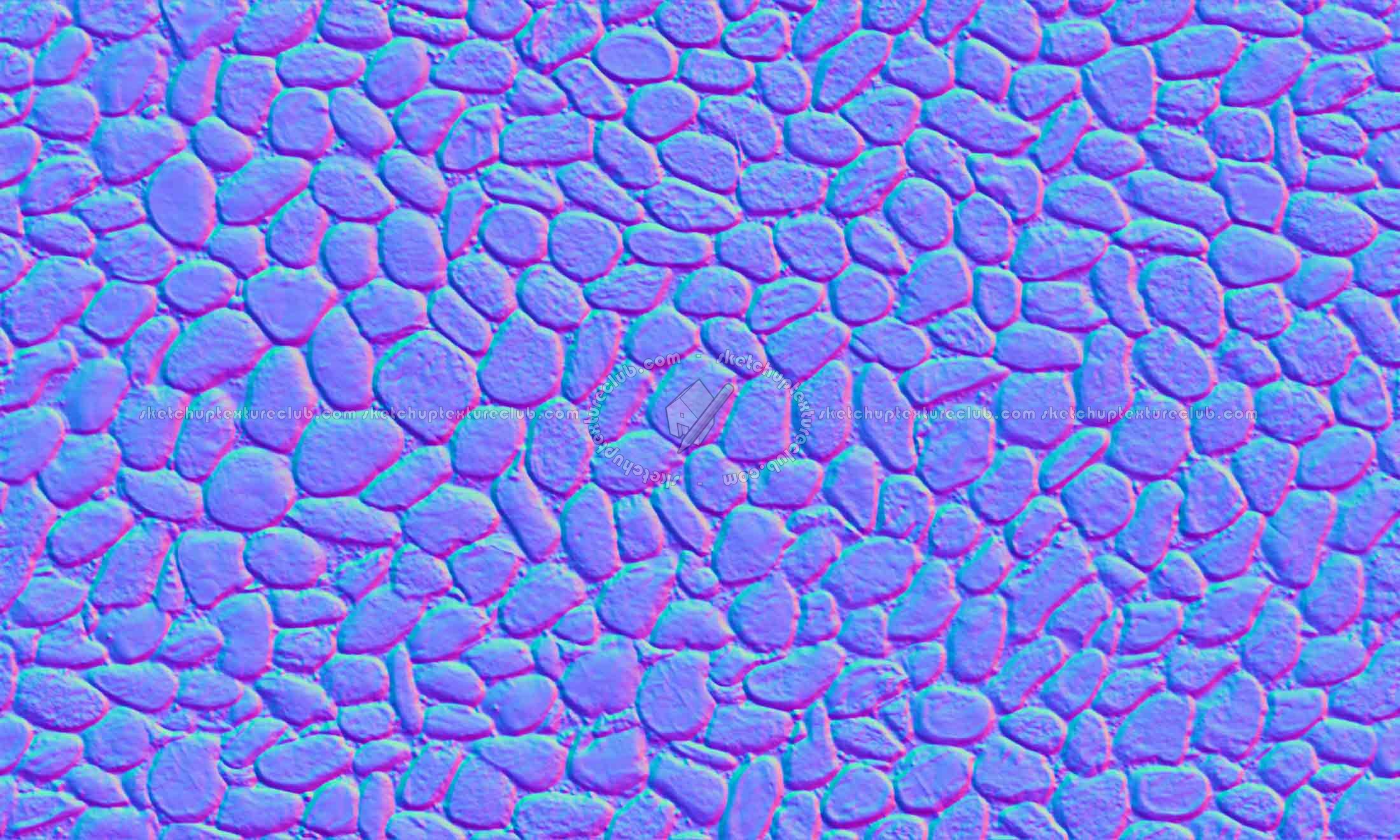 Textures   -   ARCHITECTURE   -   ROADS   -   Paving streets   -   Rounded cobble  - Road rounded cobblestone texture seamless 19802 - Normal