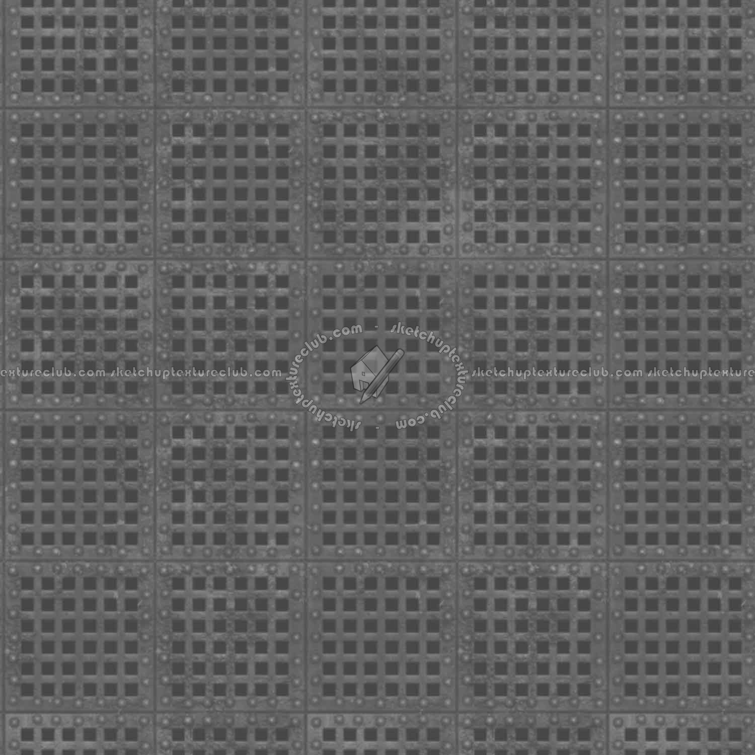 Textures   -   MATERIALS   -   METALS   -   Perforated  - Rusty iron industrial perforate metal texture seamless 10535 - Displacement