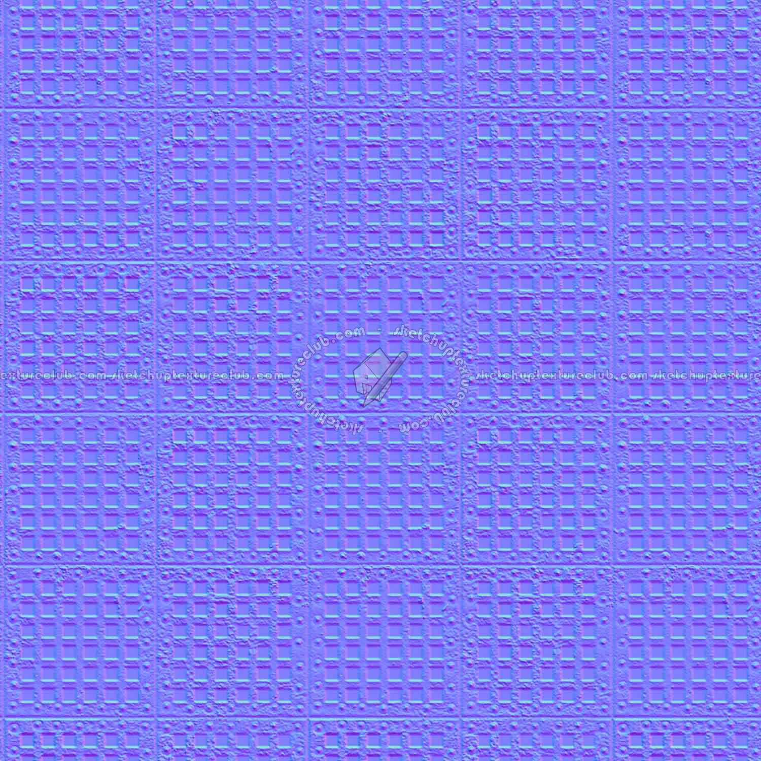 Textures   -   MATERIALS   -   METALS   -   Perforated  - Rusty iron industrial perforate metal texture seamless 10535 - Normal