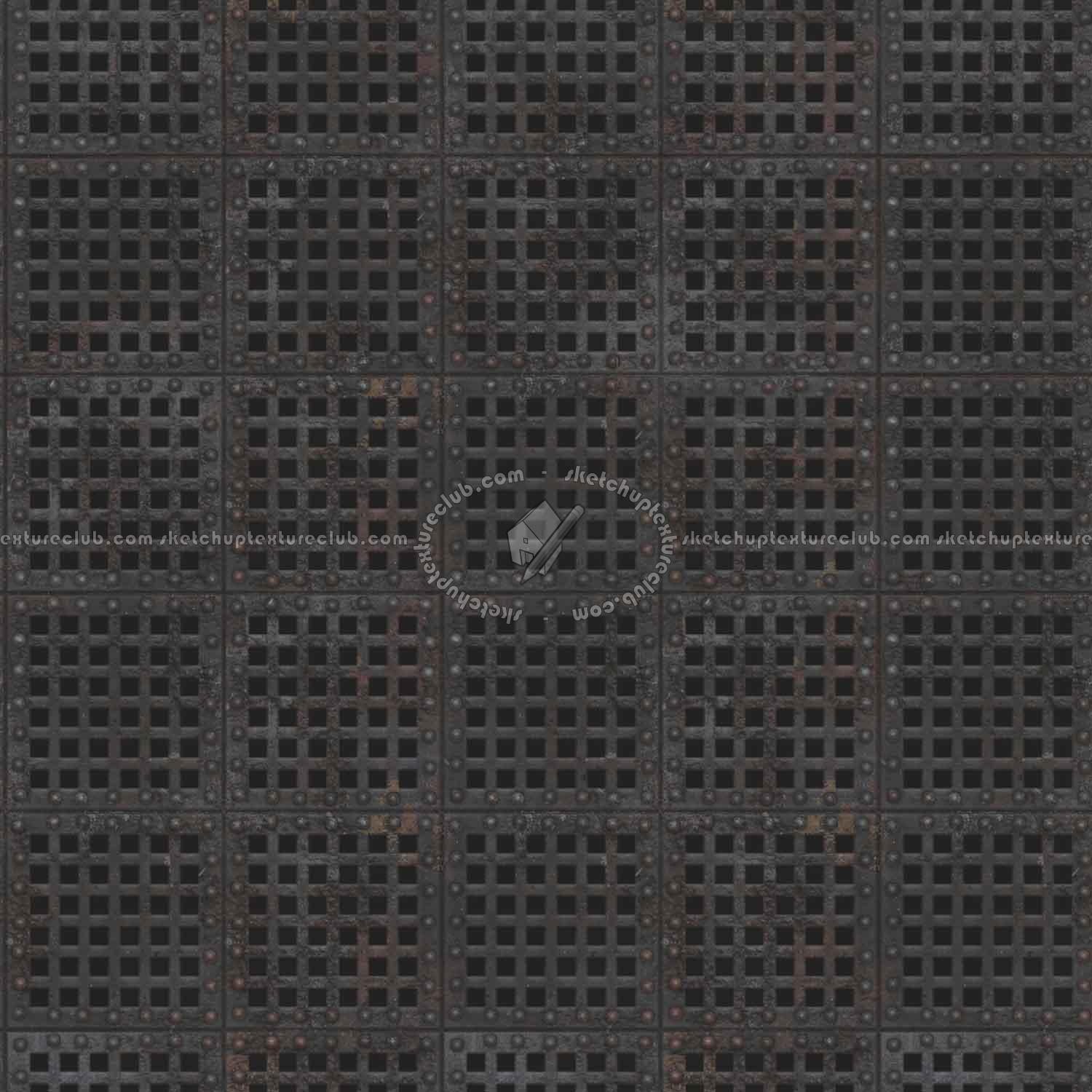 Textures   -   MATERIALS   -   METALS   -   Perforated  - Rusty iron industrial perforate metal texture seamless 10535 - Specular