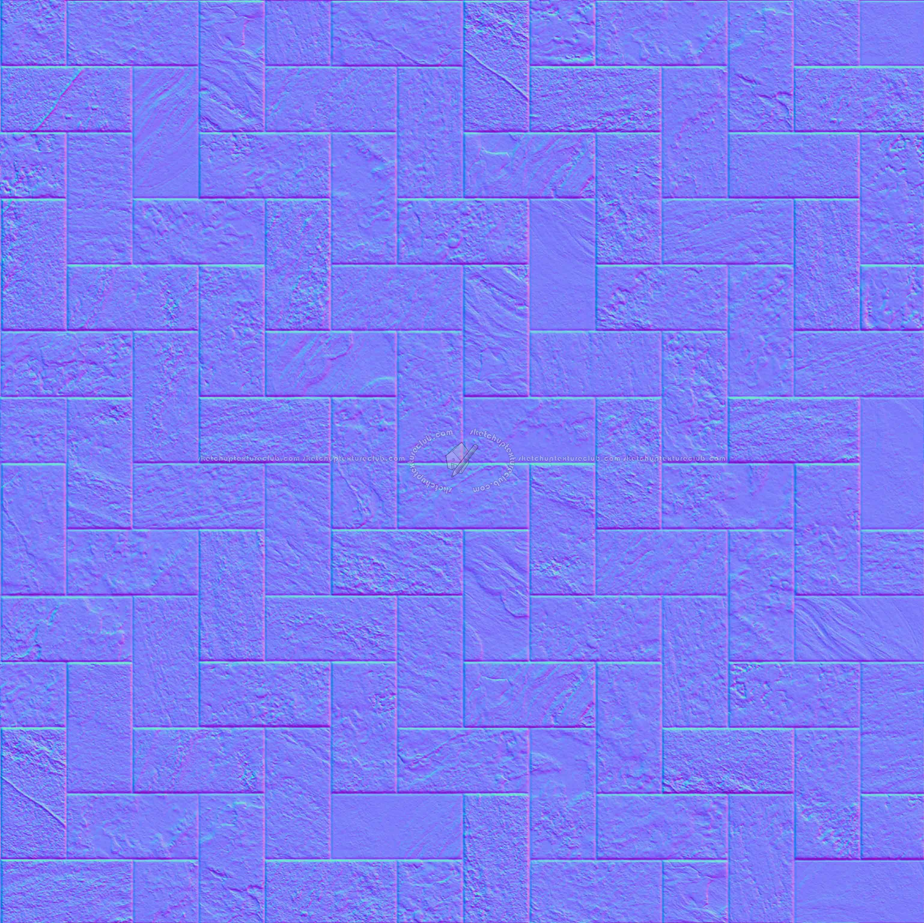 Textures   -   ARCHITECTURE   -   PAVING OUTDOOR   -   Pavers stone   -   Herringbone  - Slate paving herringbone seamless 22255 - Normal