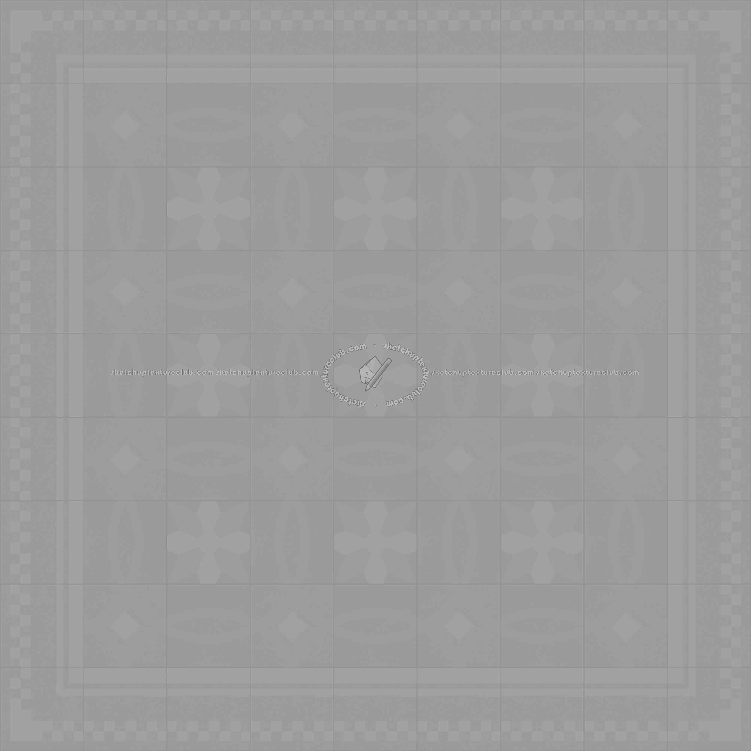 Textures   -   ARCHITECTURE   -   TILES INTERIOR   -   Cement - Encaustic   -   Cement  - Cement concrete tile texture seamless 13379 - Displacement