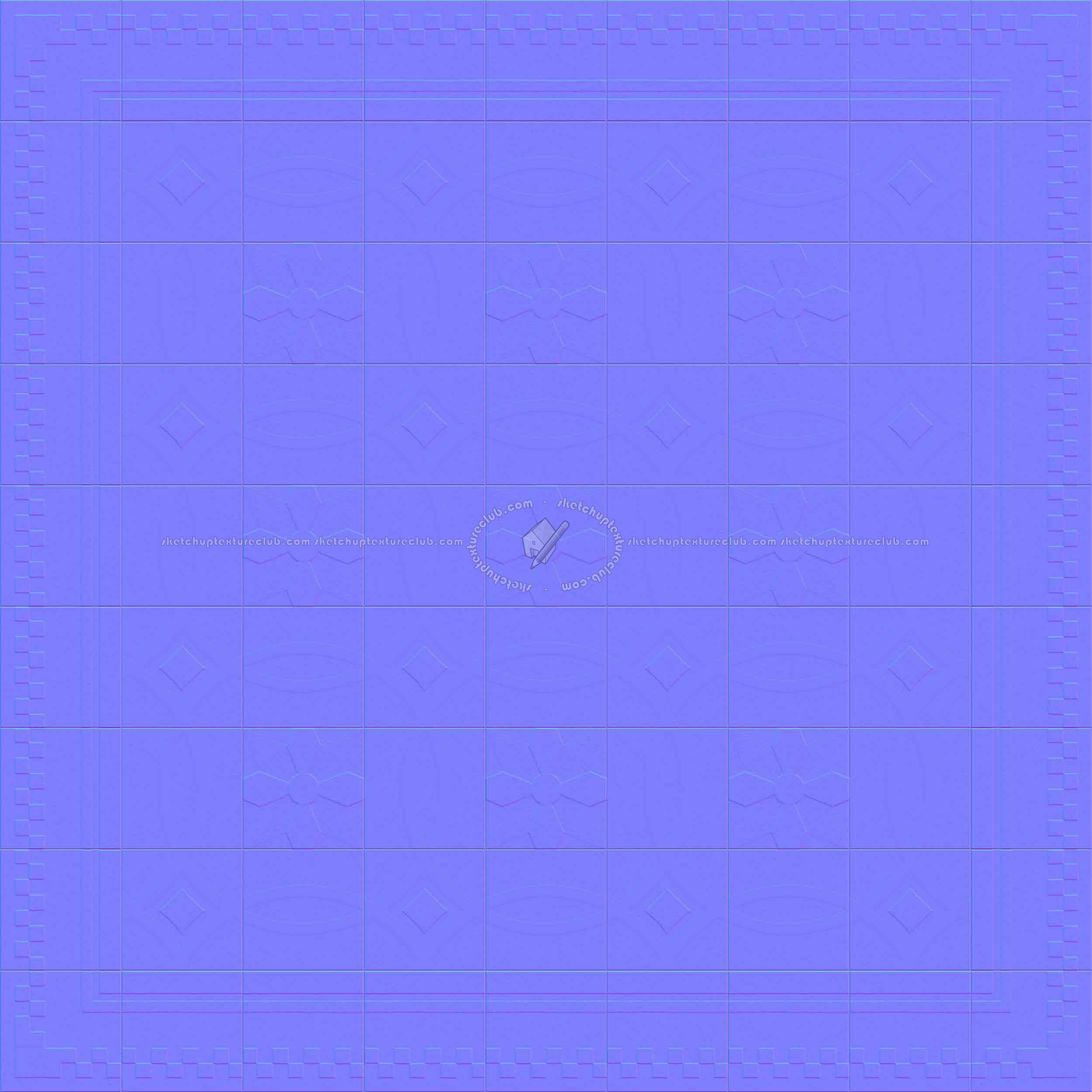 Textures   -   ARCHITECTURE   -   TILES INTERIOR   -   Cement - Encaustic   -   Cement  - Cement concrete tile texture seamless 13379 - Normal