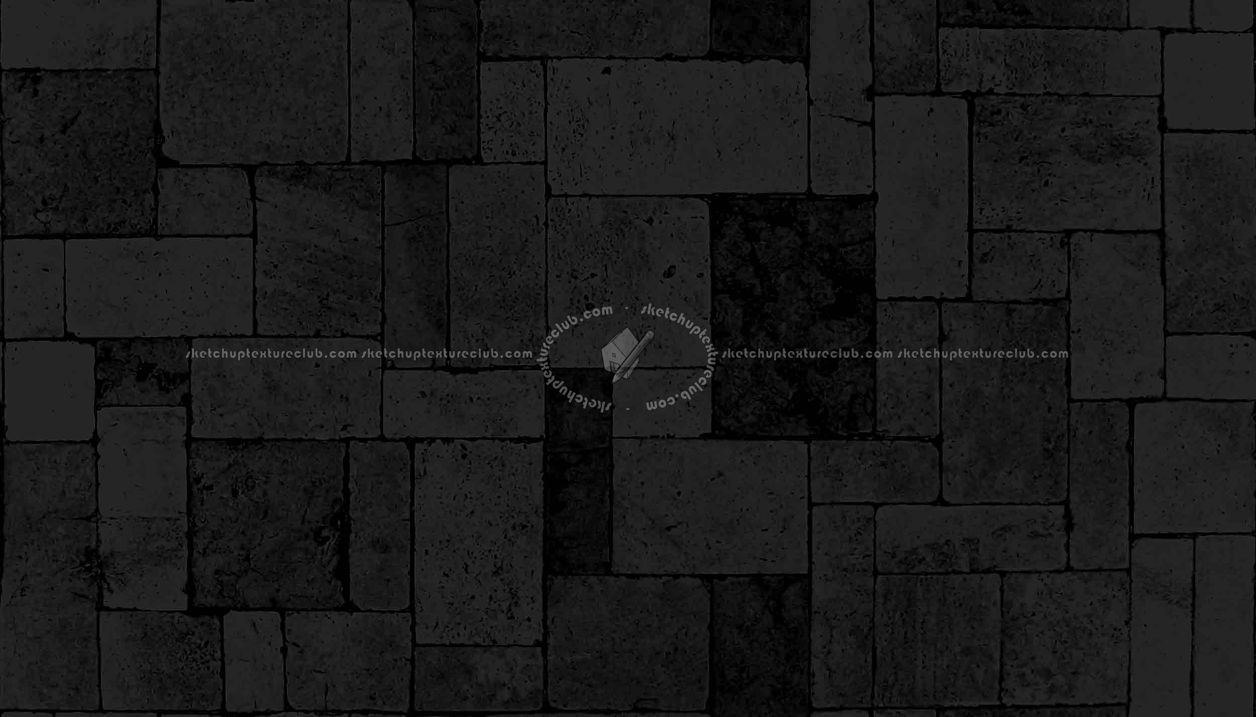 Textures   -   ARCHITECTURE   -   PAVING OUTDOOR   -   Pavers stone   -   Blocks mixed  - Pavers stone mixed size texture seamless 06151 - Specular