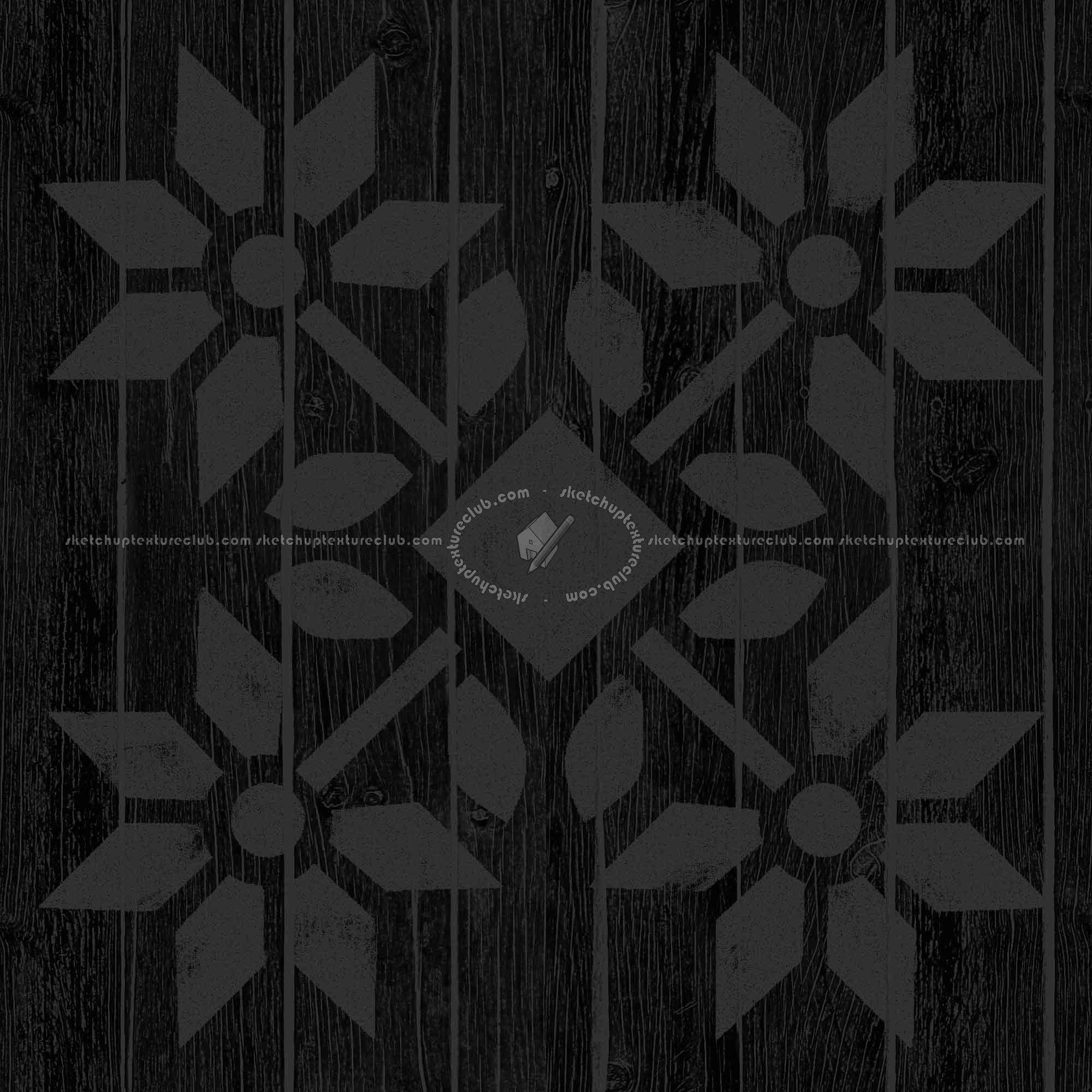 Textures   -   ARCHITECTURE   -   WOOD FLOORS   -   Decorated  - Parquet decorated stencil texture seamless 04690 - Specular