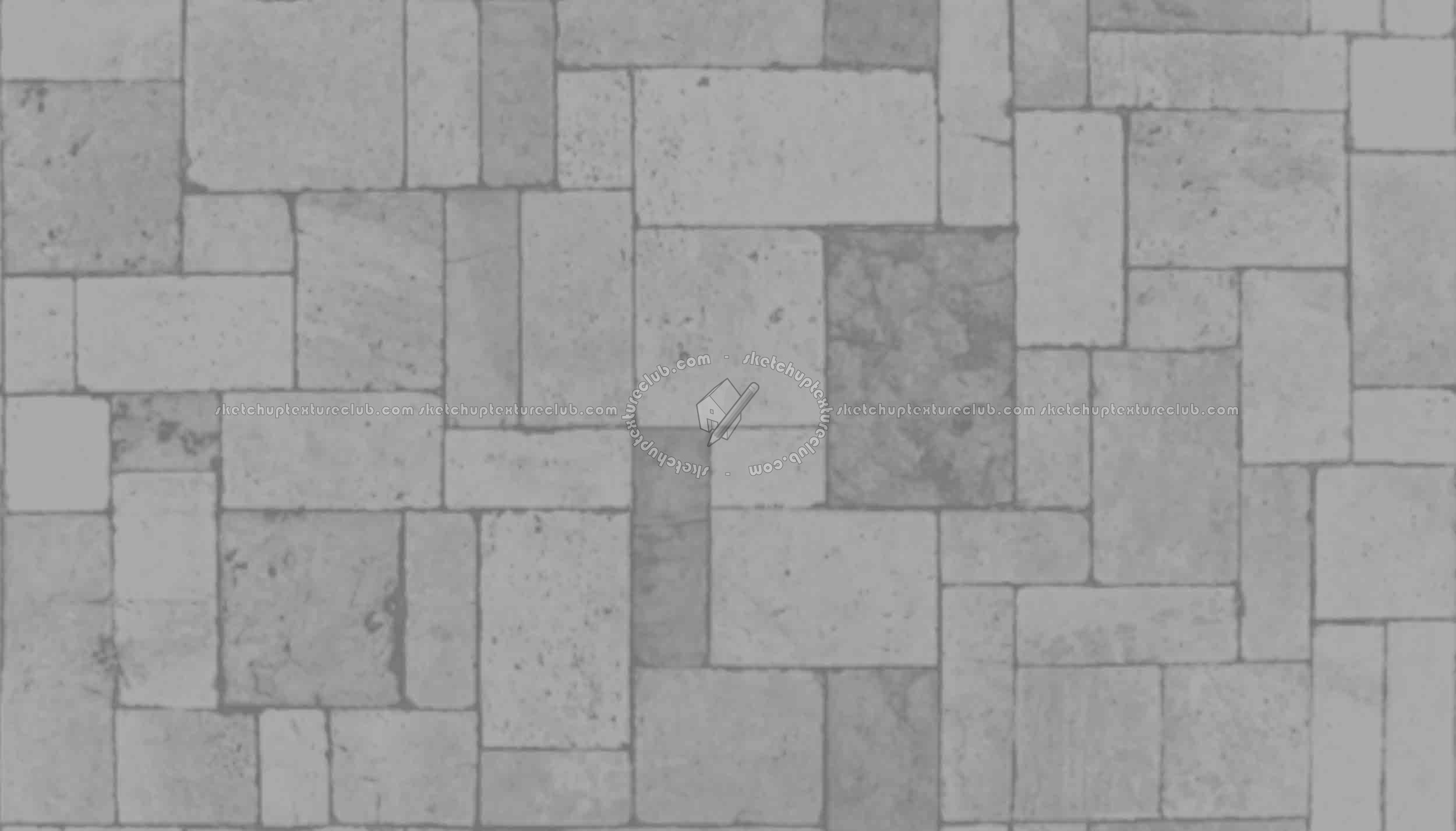 Textures   -   ARCHITECTURE   -   PAVING OUTDOOR   -   Pavers stone   -   Blocks mixed  - Pavers stone mixed size texture seamless 06152 - Displacement