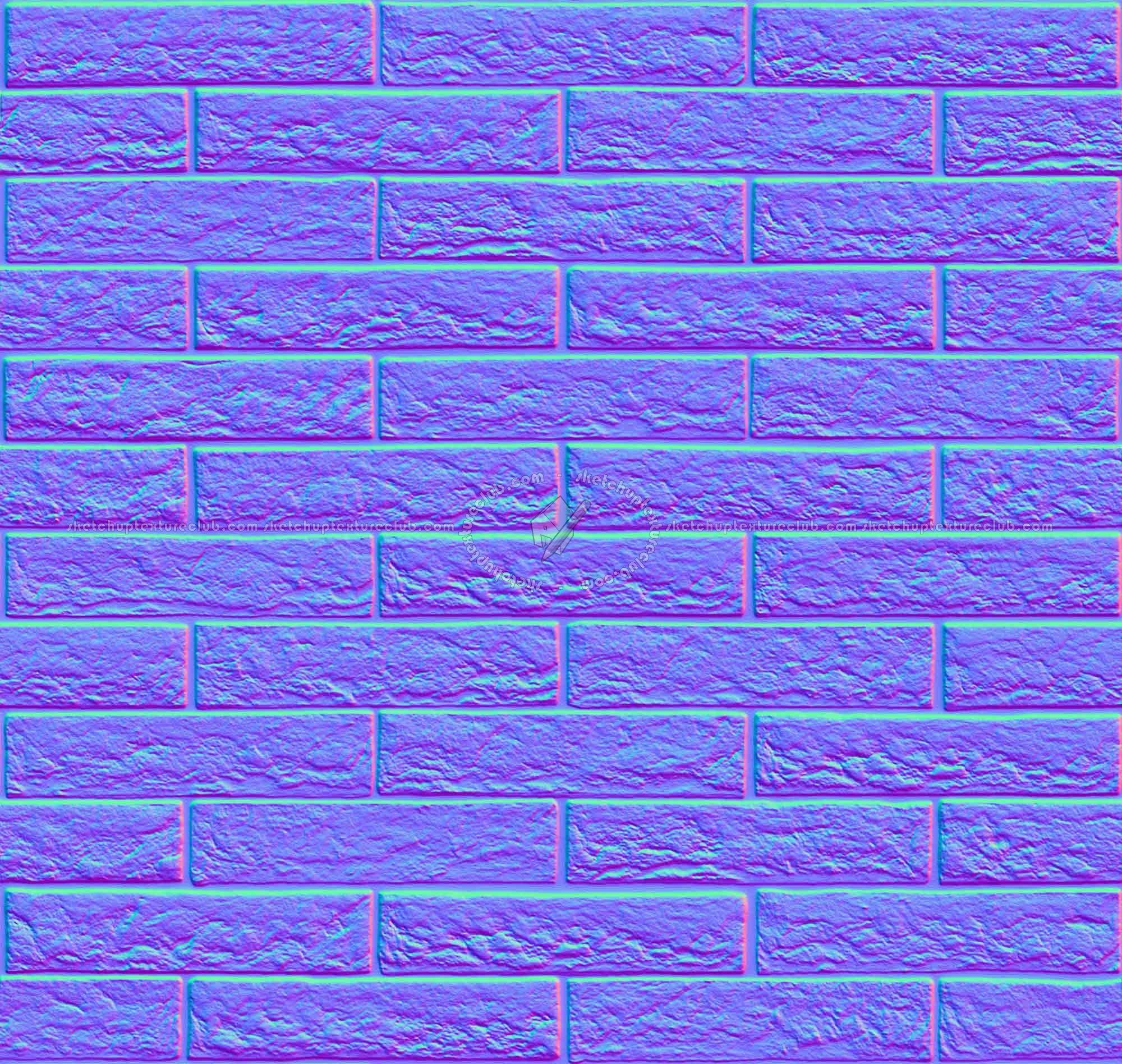 Textures   -   ARCHITECTURE   -   BRICKS   -   Facing Bricks   -   Rustic  - Rustic bricks texture seamless 00239 - Normal