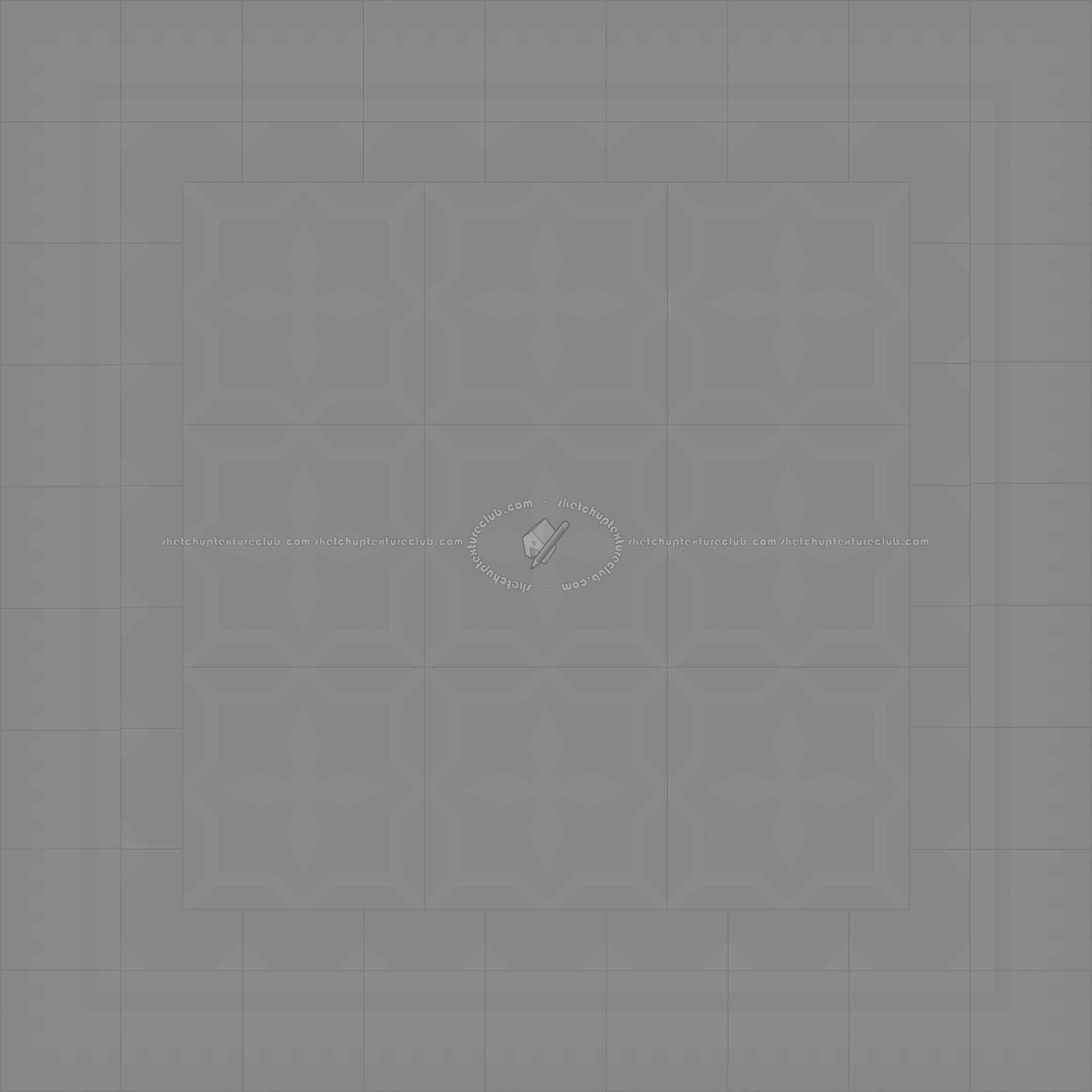 Textures   -   ARCHITECTURE   -   TILES INTERIOR   -   Cement - Encaustic   -   Cement  - Cement concrete tile texture seamless 13381 - Displacement