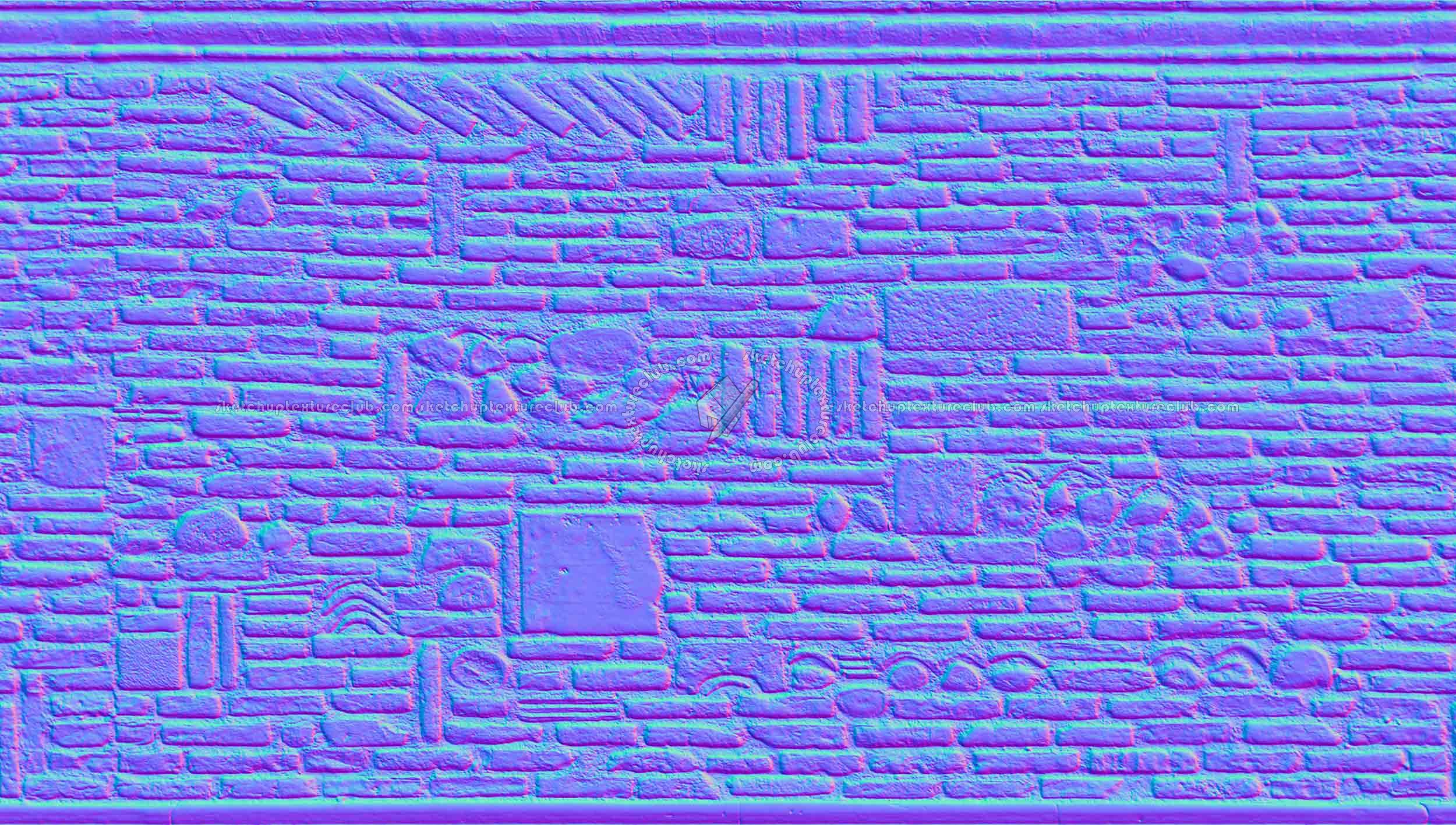 Textures   -   ARCHITECTURE   -   BRICKS   -   Special Bricks  - Italy brick wall and stones texture seamless 18797 - Normal