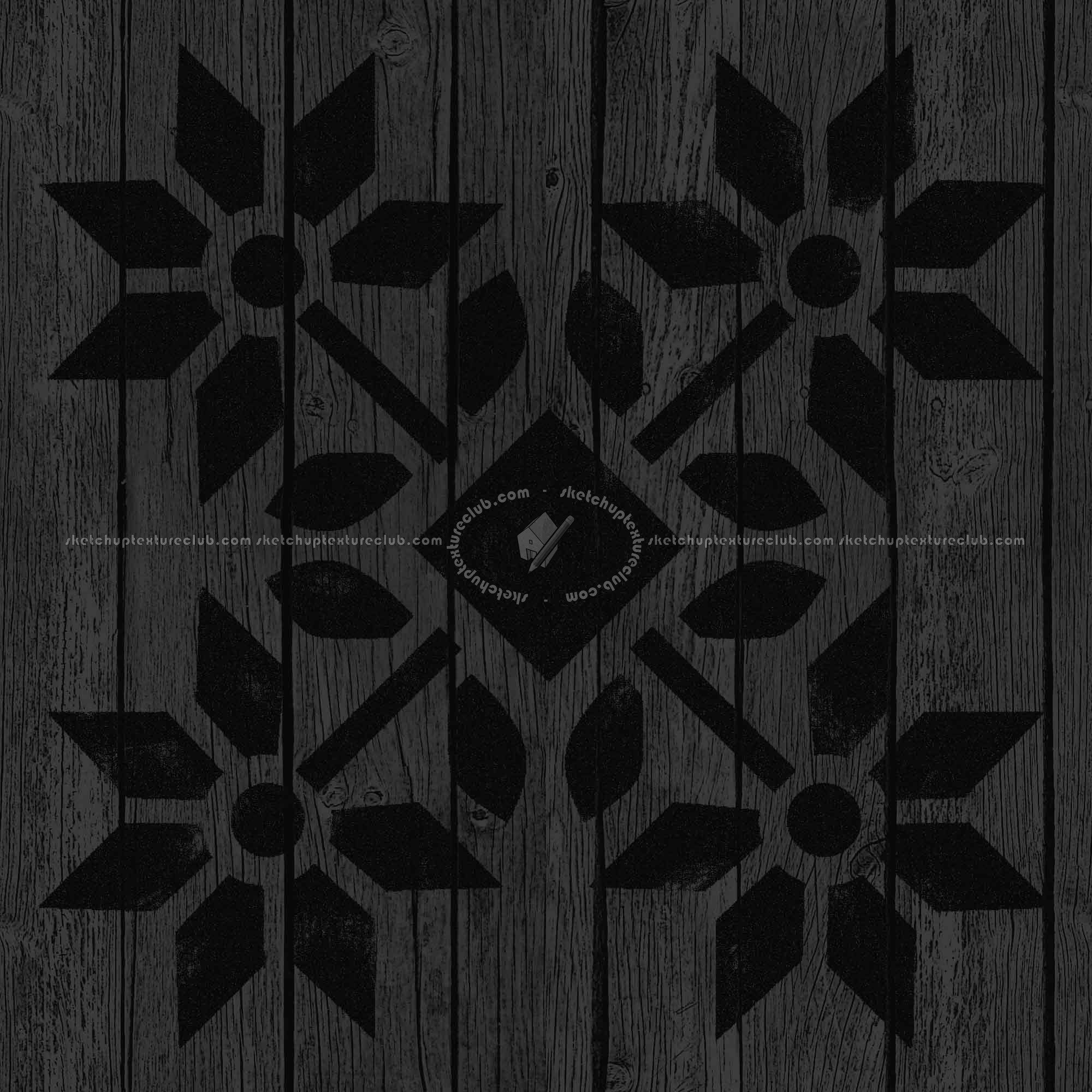 Textures   -   ARCHITECTURE   -   WOOD FLOORS   -   Decorated  - Parquet decorated stencil texture seamless 04691 - Specular