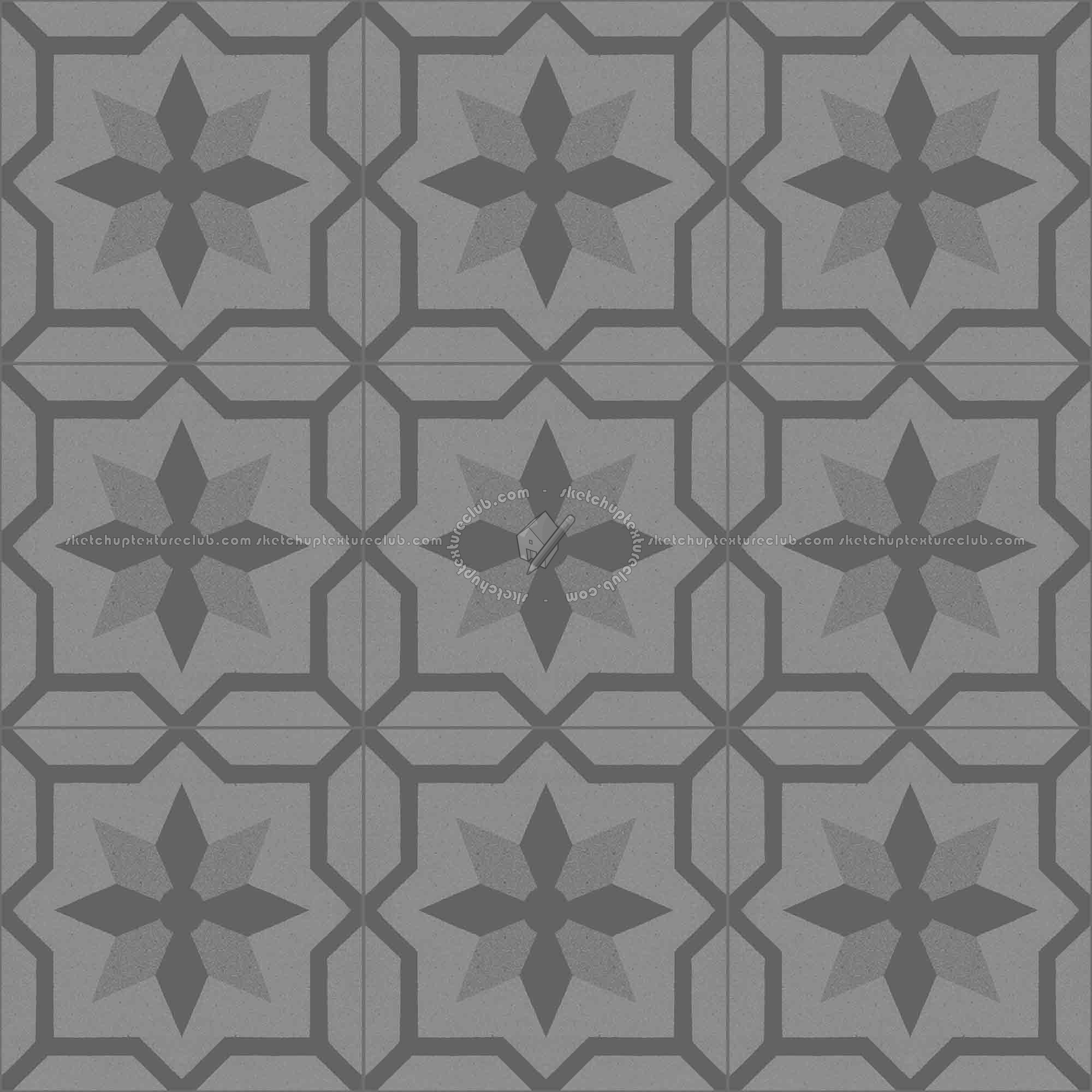 Textures   -   ARCHITECTURE   -   TILES INTERIOR   -   Cement - Encaustic   -   Cement  - Cement concrete tile texture seamless 13382 - Specular