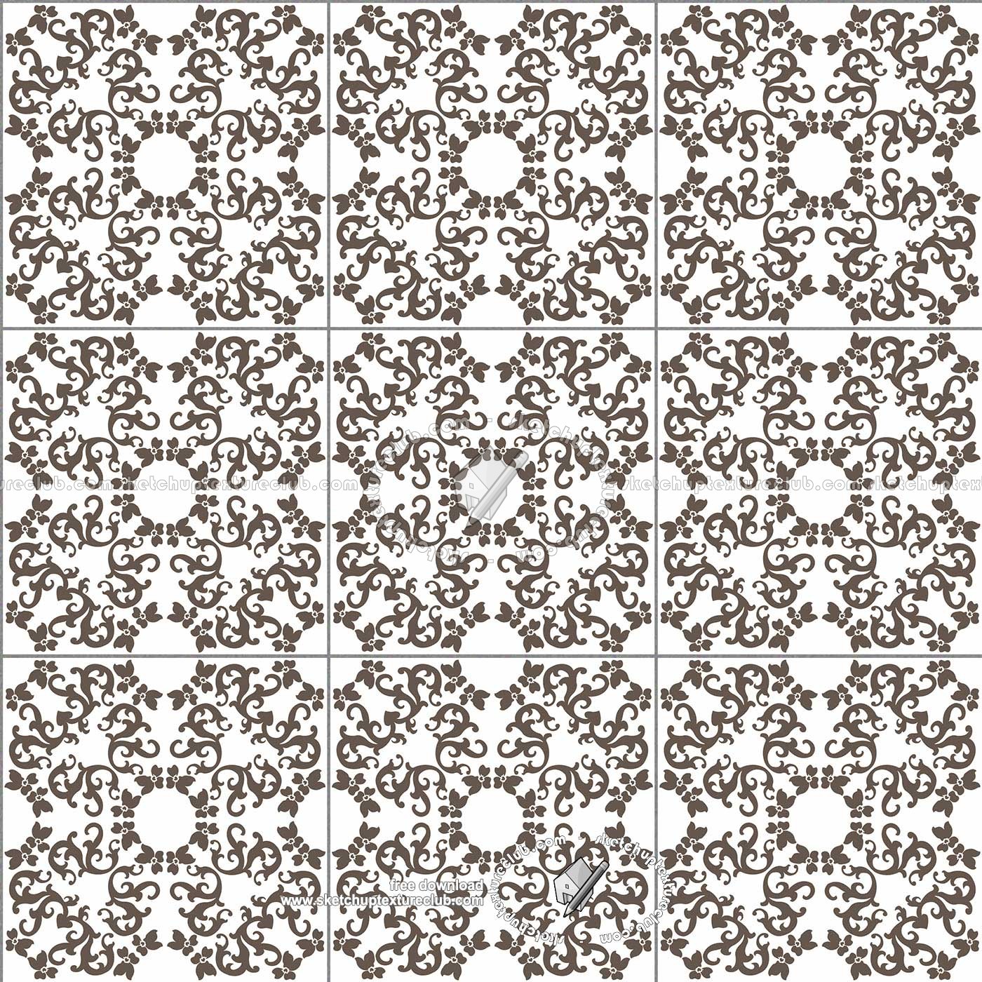 Textures   -   ARCHITECTURE   -   TILES INTERIOR   -   Ornate tiles   -   Mixed patterns  - ceramic ornate tile texture seamless 20317